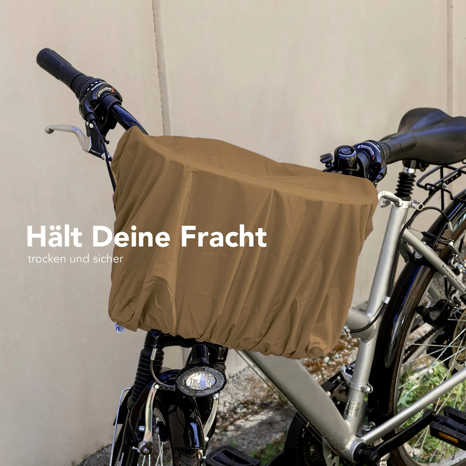 EAZY CASE Fahrradkorb Regenschutz Braun wasserabweisend