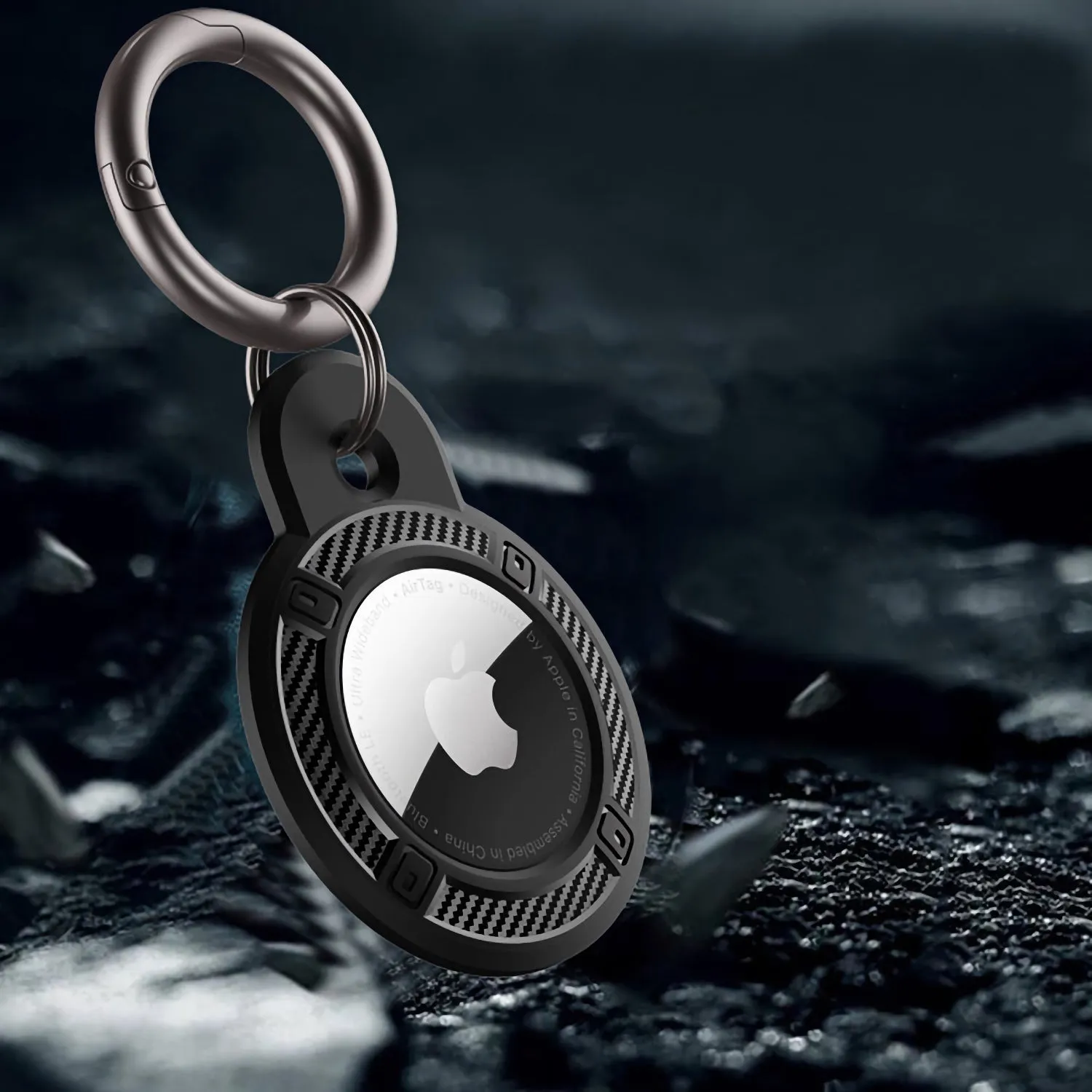 arktis AirTag Anhänger Carbon Style schwarz TPU