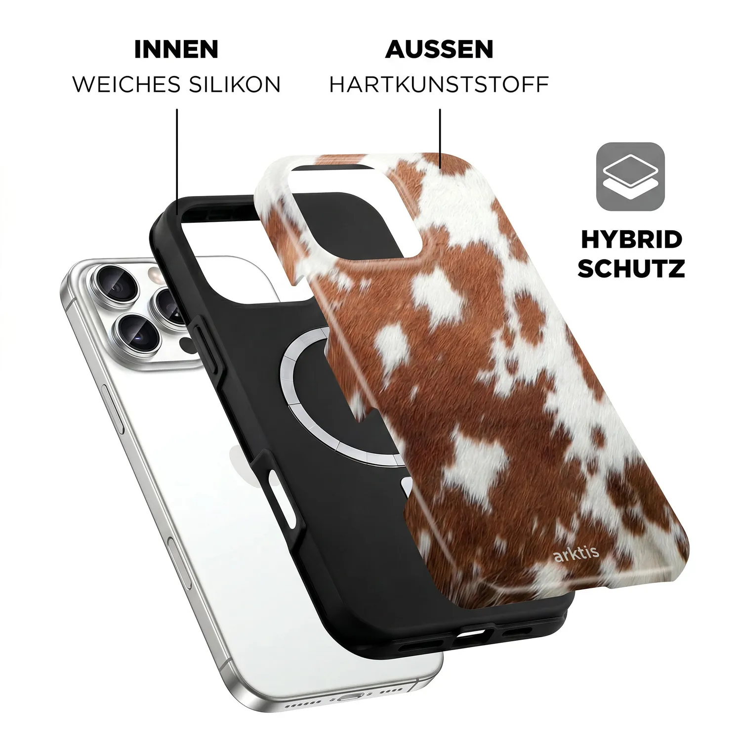 arktis iPhone 16 Pro Hülle Cow MagSafe