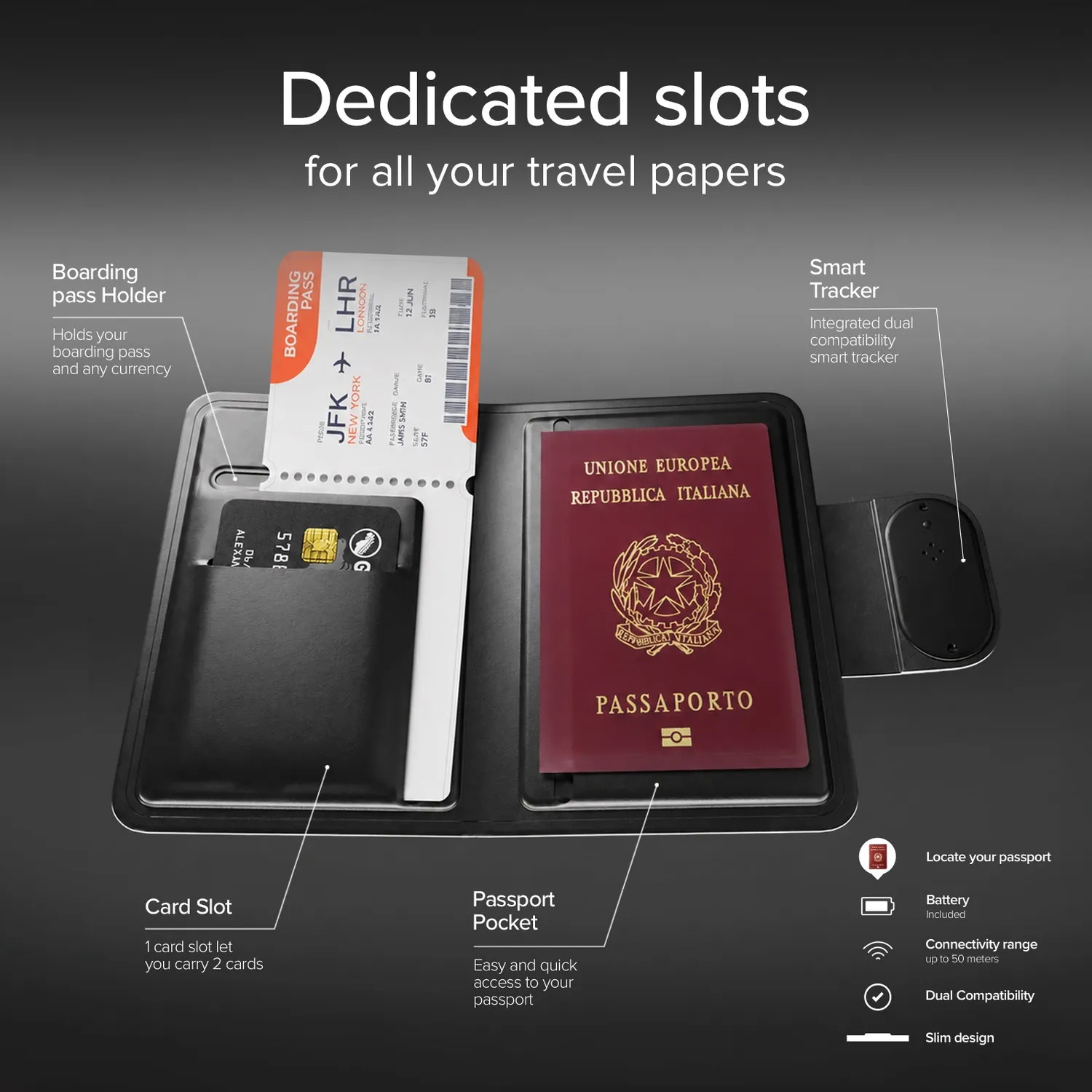 SBS Track My Passport Passhülle mit Tracker Find My