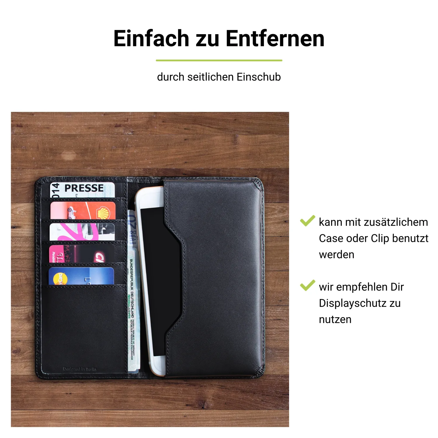 Artwizz Universal Wallet Smartphone Lederhülle Kartenfach M/L/XL