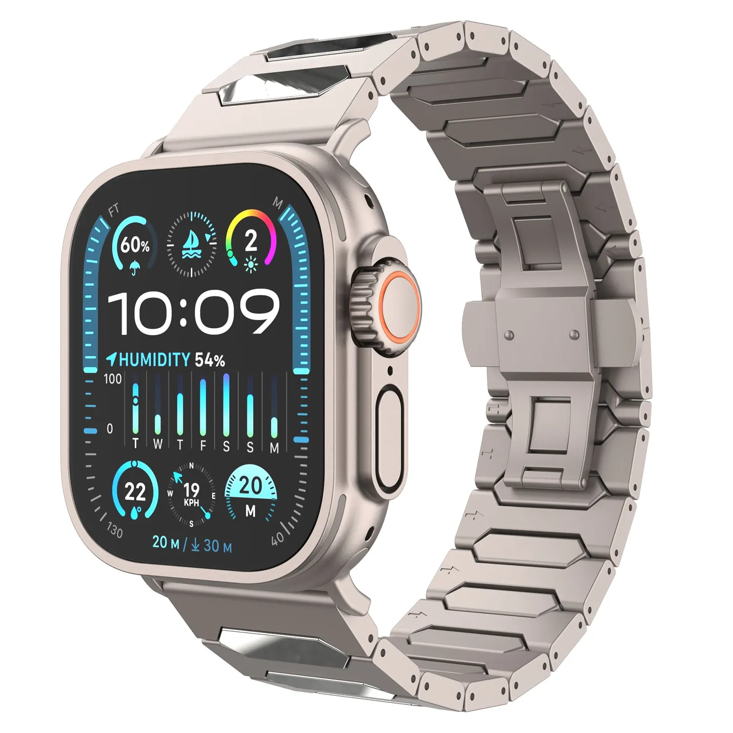 arktis Vectoron Titanarmband Apple Watch 49mm Schwarz kratzfest