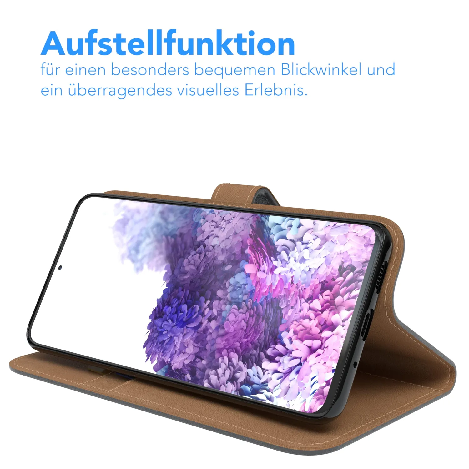 EAZY CASE Galaxy S20 Plus Klapphülle Book Anthrazit Etui