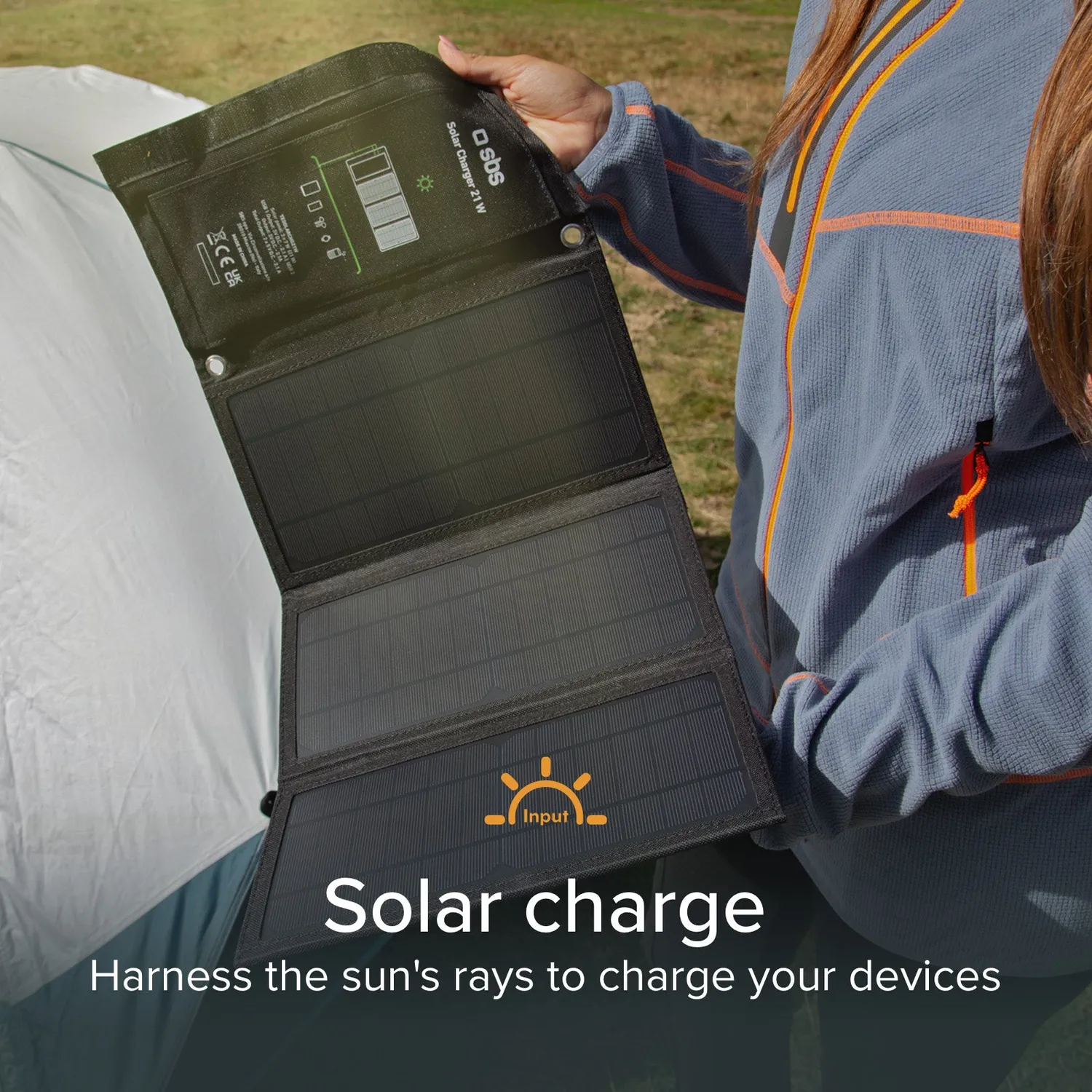 SBS Solar Ladegerät 21 Watt tragbar 2x USB