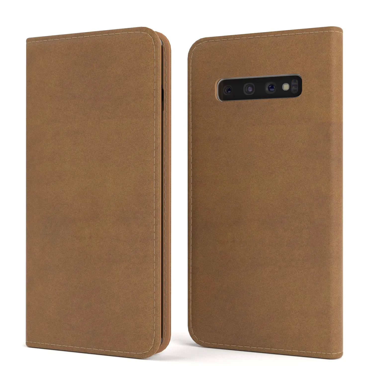 EAZY CASE Galaxy S10 Klapphülle Schwarz Kunstleder