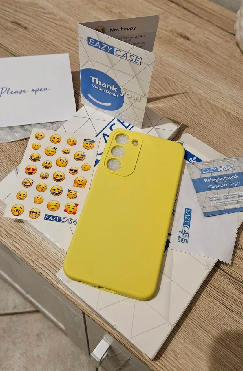 EAZY CASE Galaxy S23 Plus Premium Silikonhülle Gelb Kameraschutz