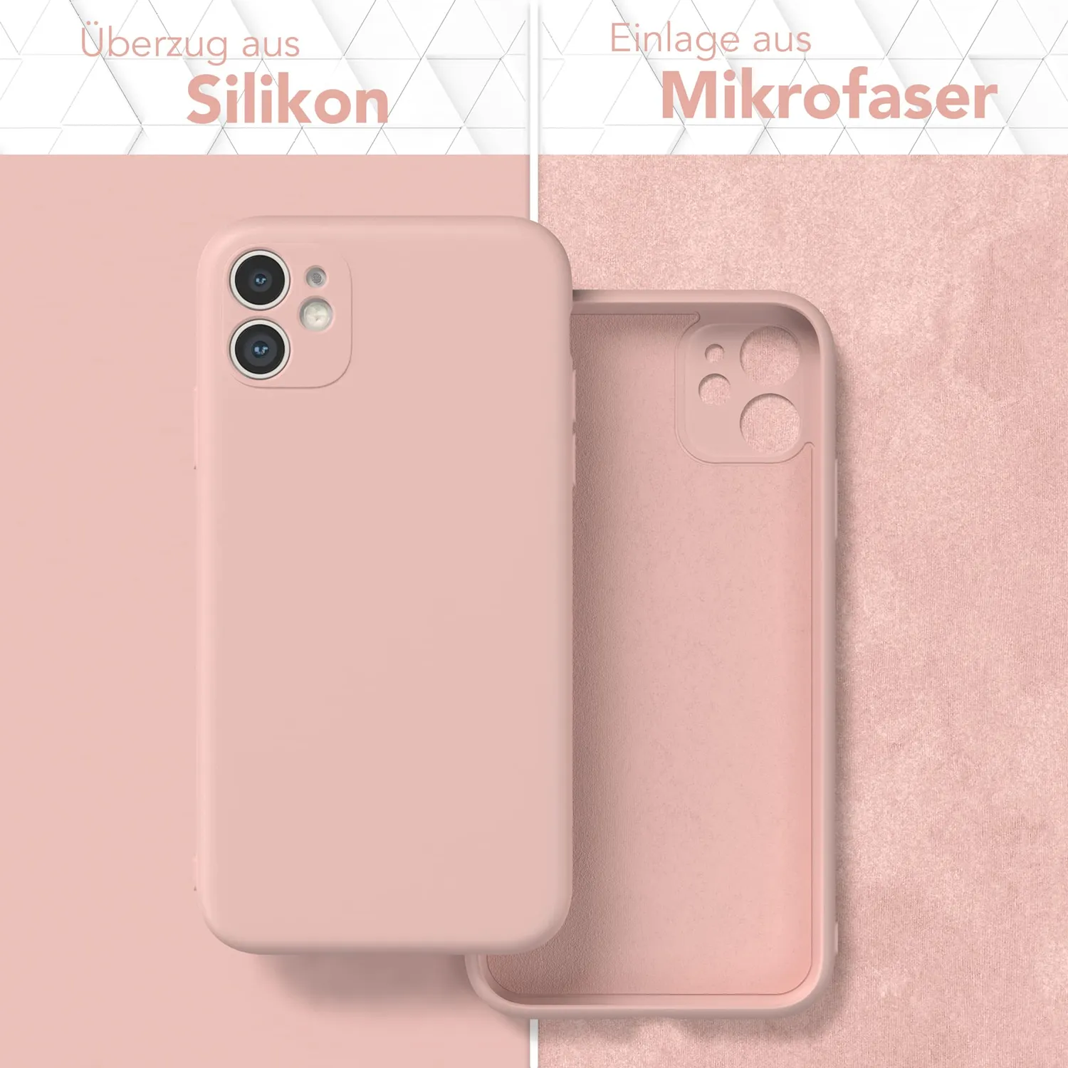 EAZY CASE Silikonhülle iPhone 11 Alt Rosa matt dünn