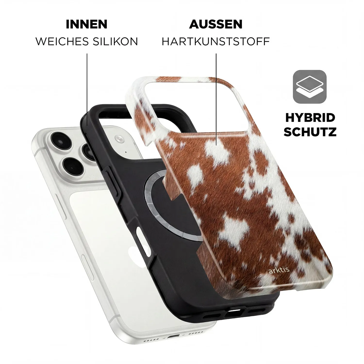 arktis Cow iPhone 17 Pro Hülle MagSafe Print