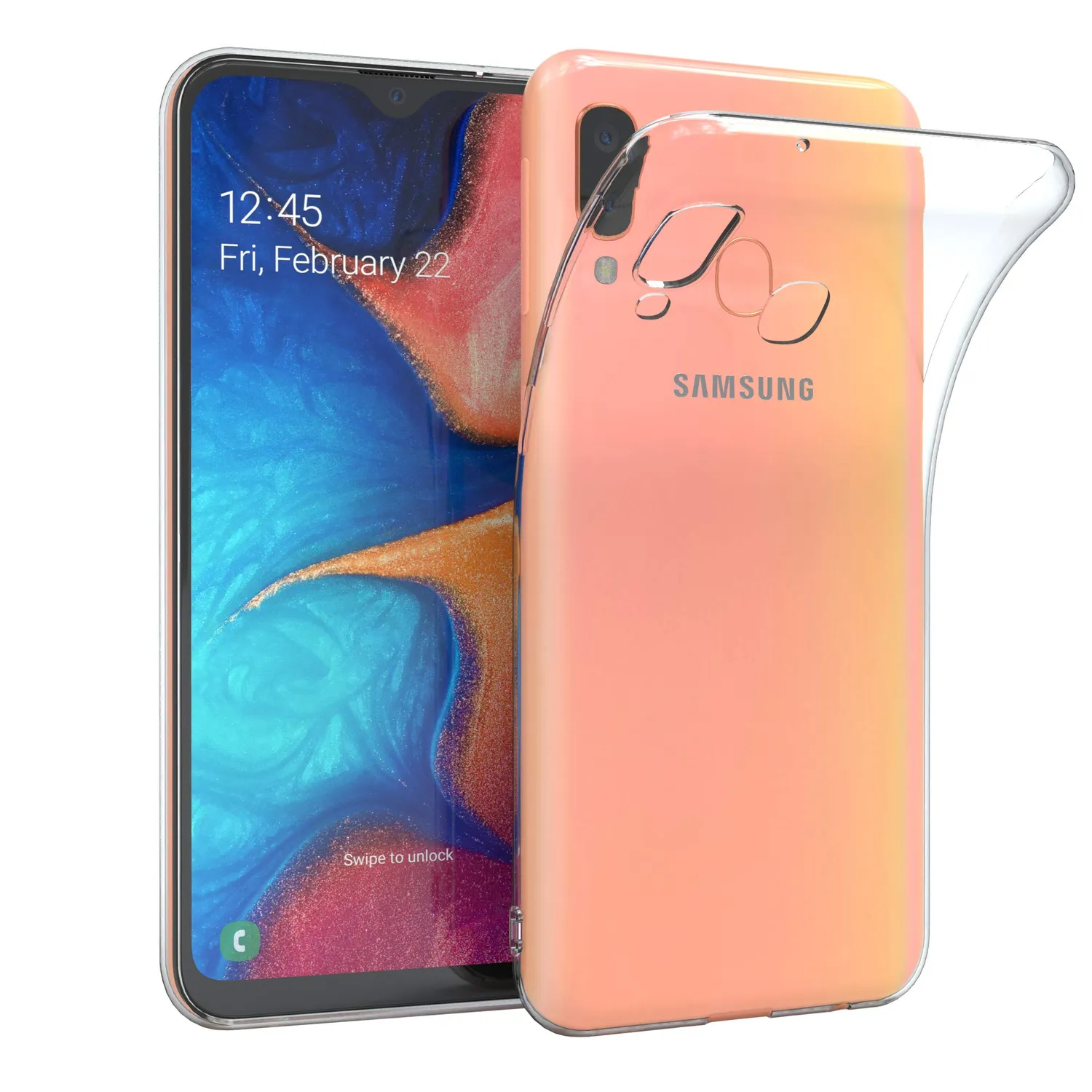 EAZY CASE Galaxy A20e Klapphülle Schwarz mit Kartenfach