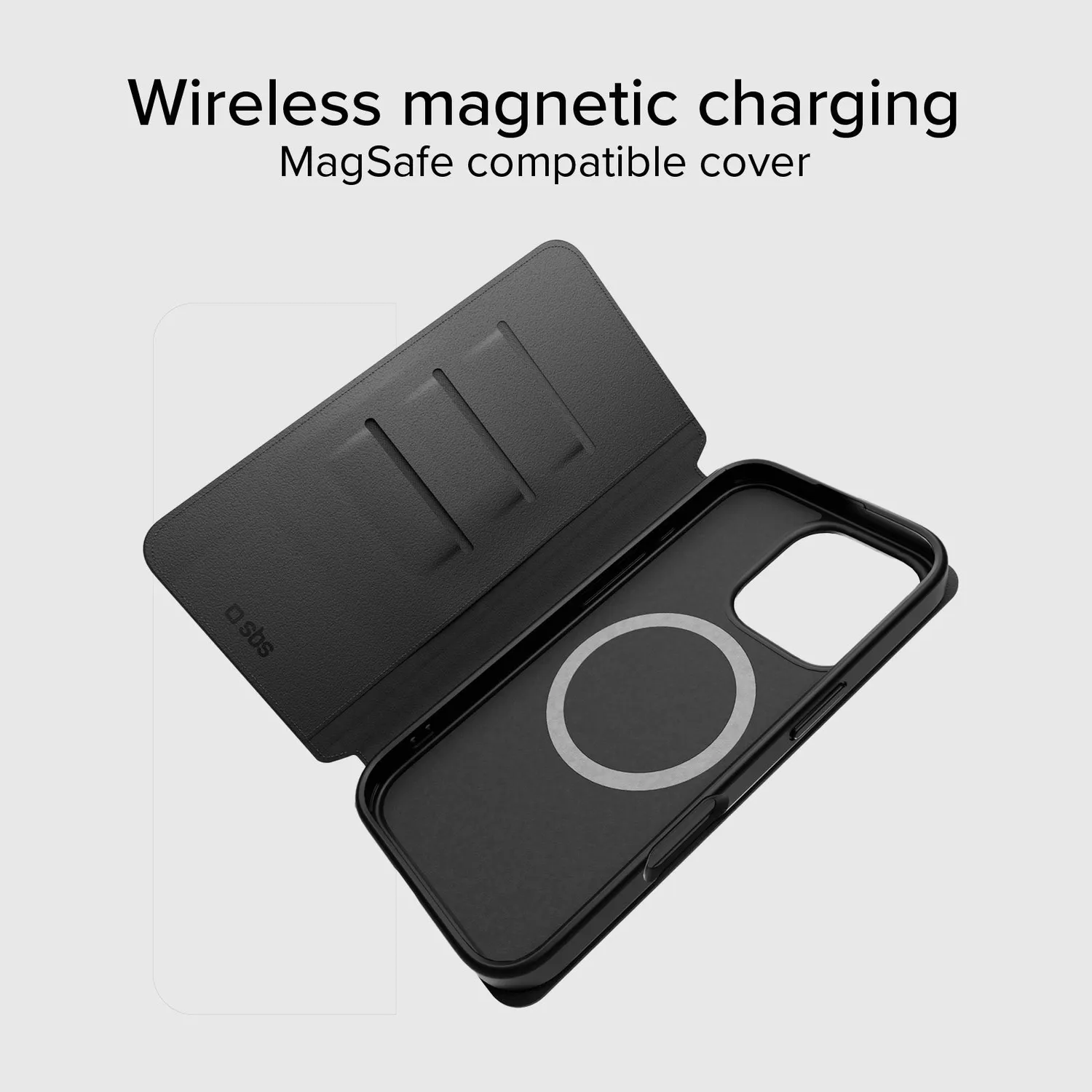 SBS Book iPhone 16 Pro Hülle Schwarz mit MagSafe