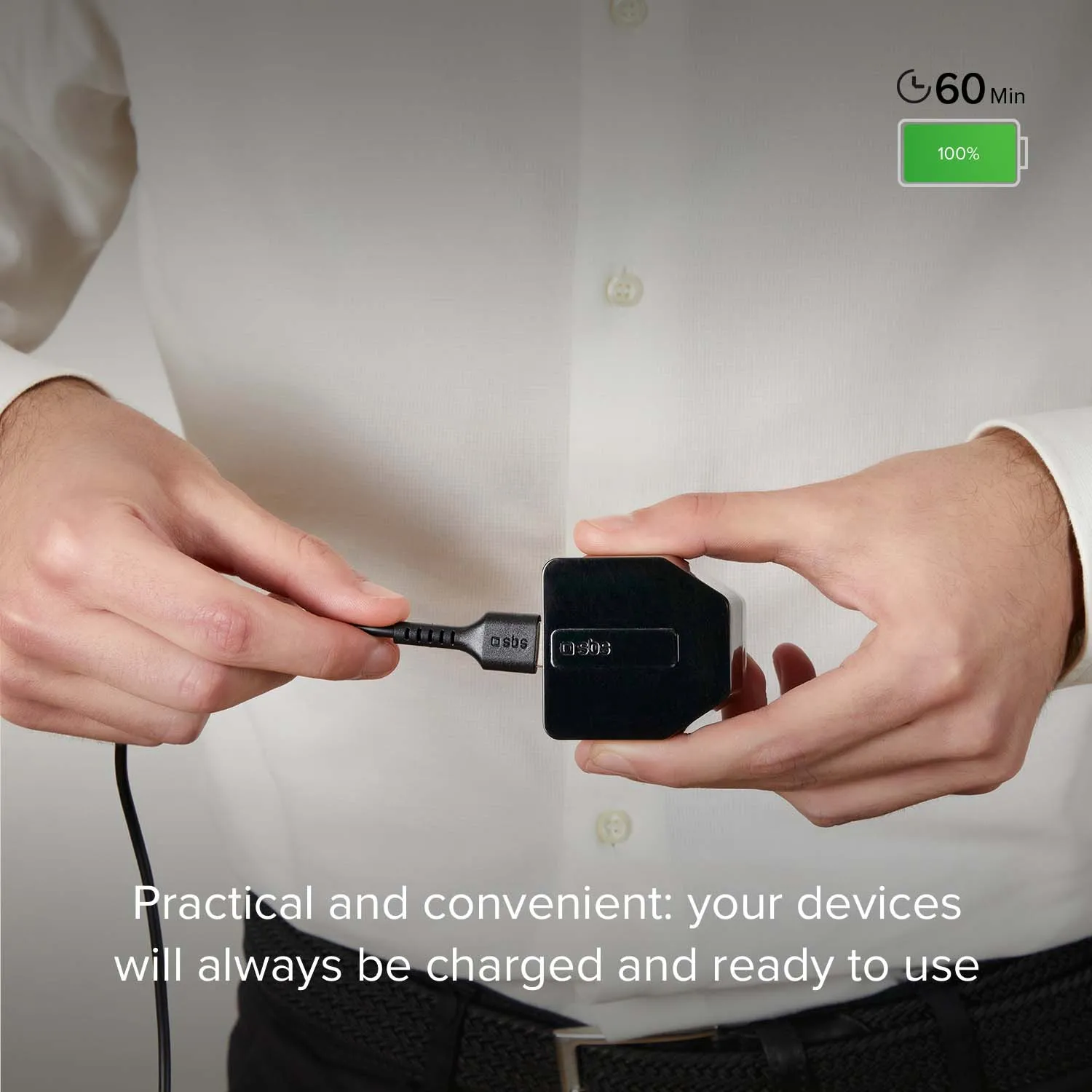 SBS UK Ladegerät 10W + Micro-USB Kabel 1m Set