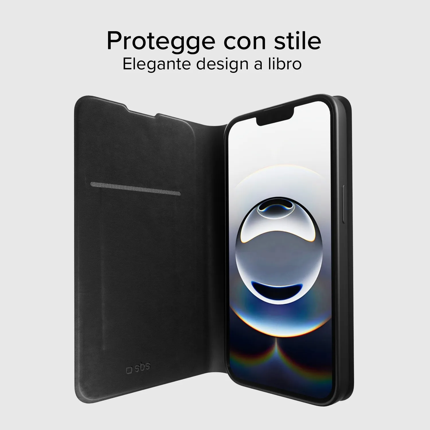 SBS Wallet Smooth Klapphülle iPhone 16e schwarz