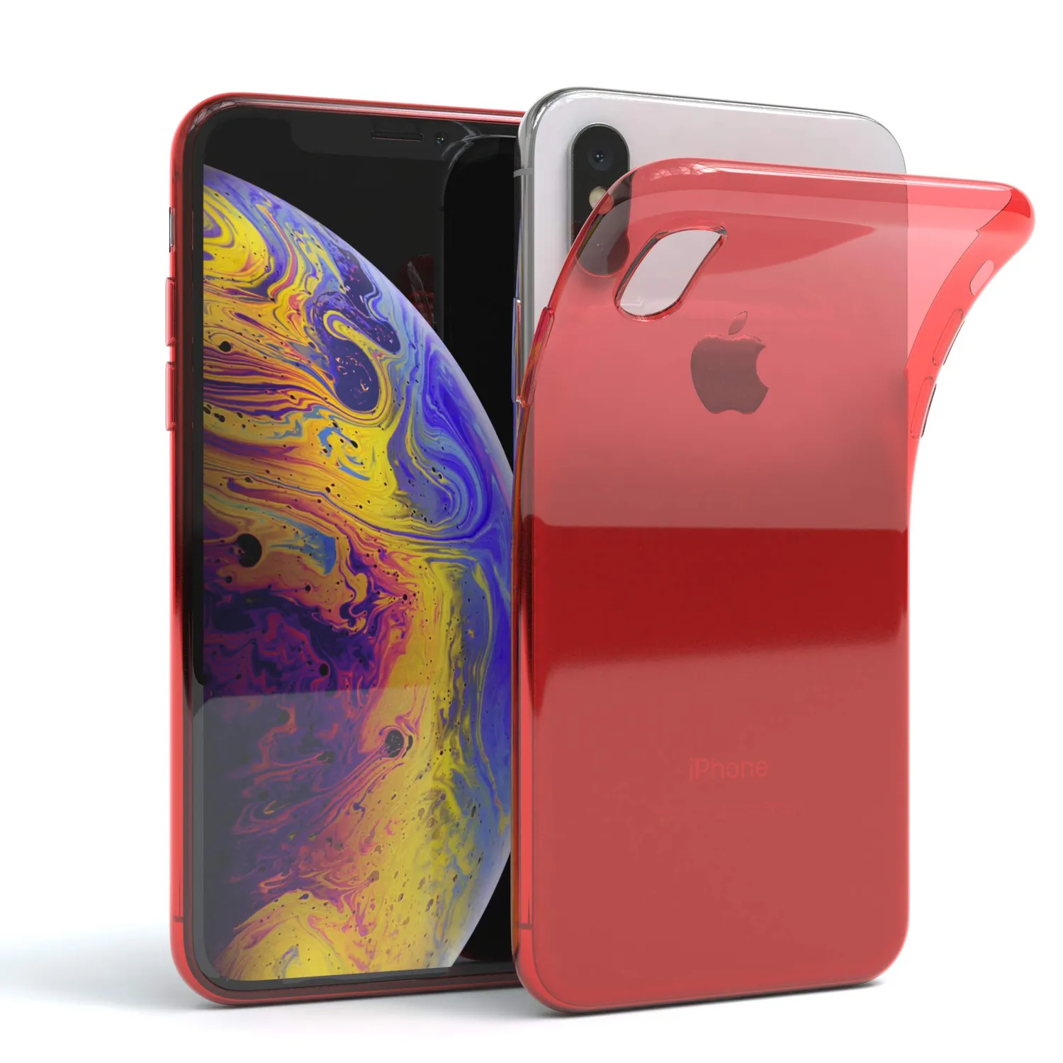 EAZY CASE iPhone X/XS TPU Hülle Brushed Anthrazit Edelstahl-Optik