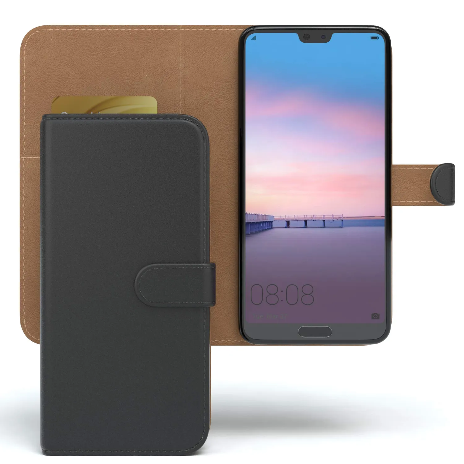 EAZY CASE Huawei P20 Pro Klapphülle Schwarz mit Standfunktion