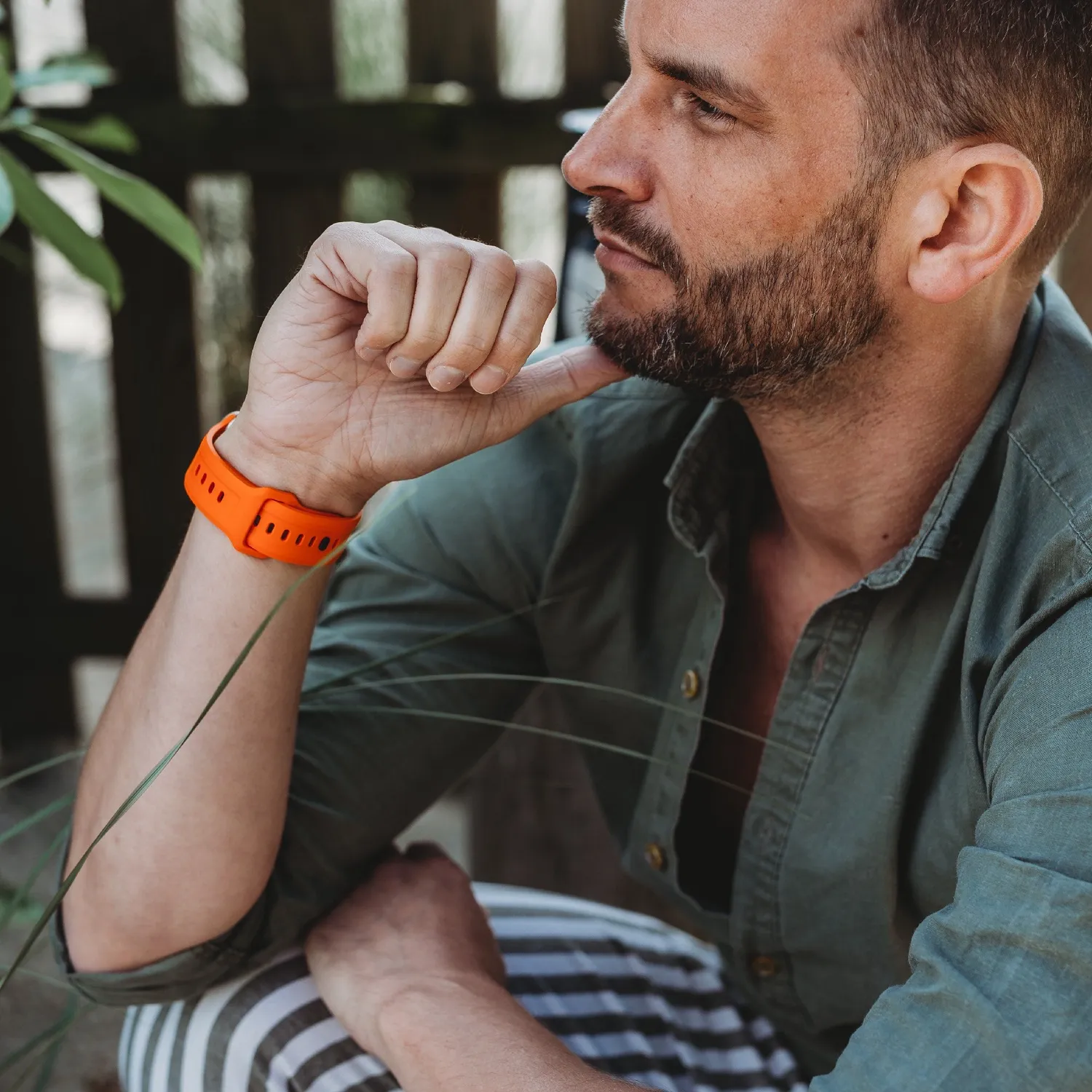 arktisband Sweat FKM Sportarmband Orange 44mm elastisch