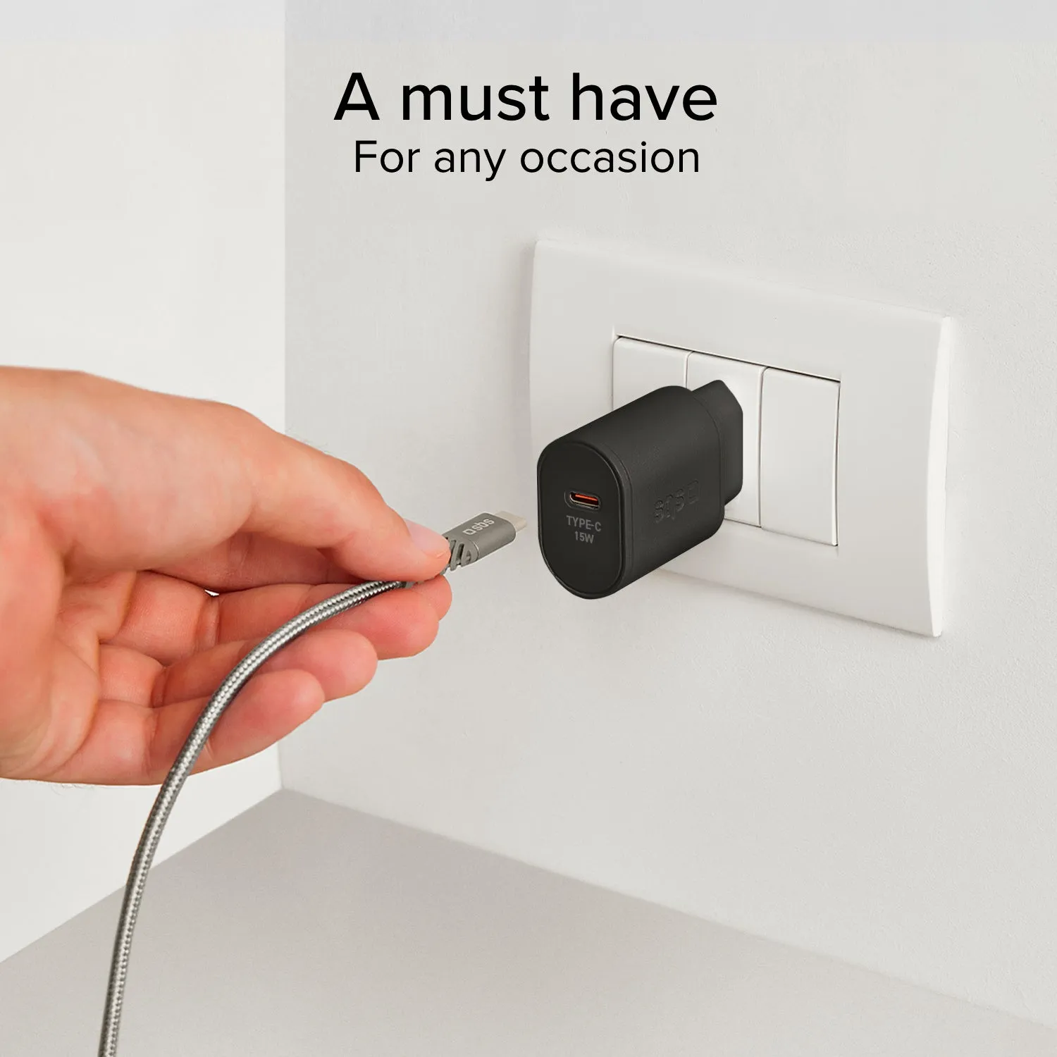SBS 15W USB-C Ladegerät AFC Schnellladen schwarz