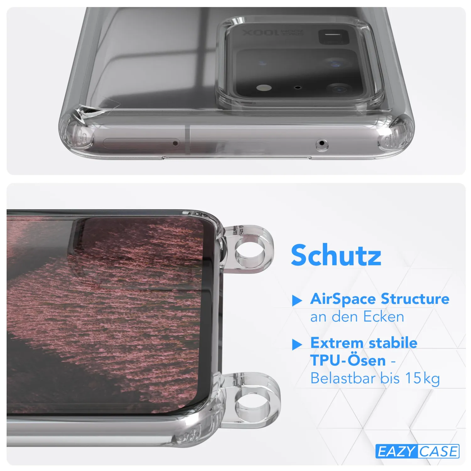 EAZY CASE Galaxy S20 Ultra Handykette Alt Rosa Silber