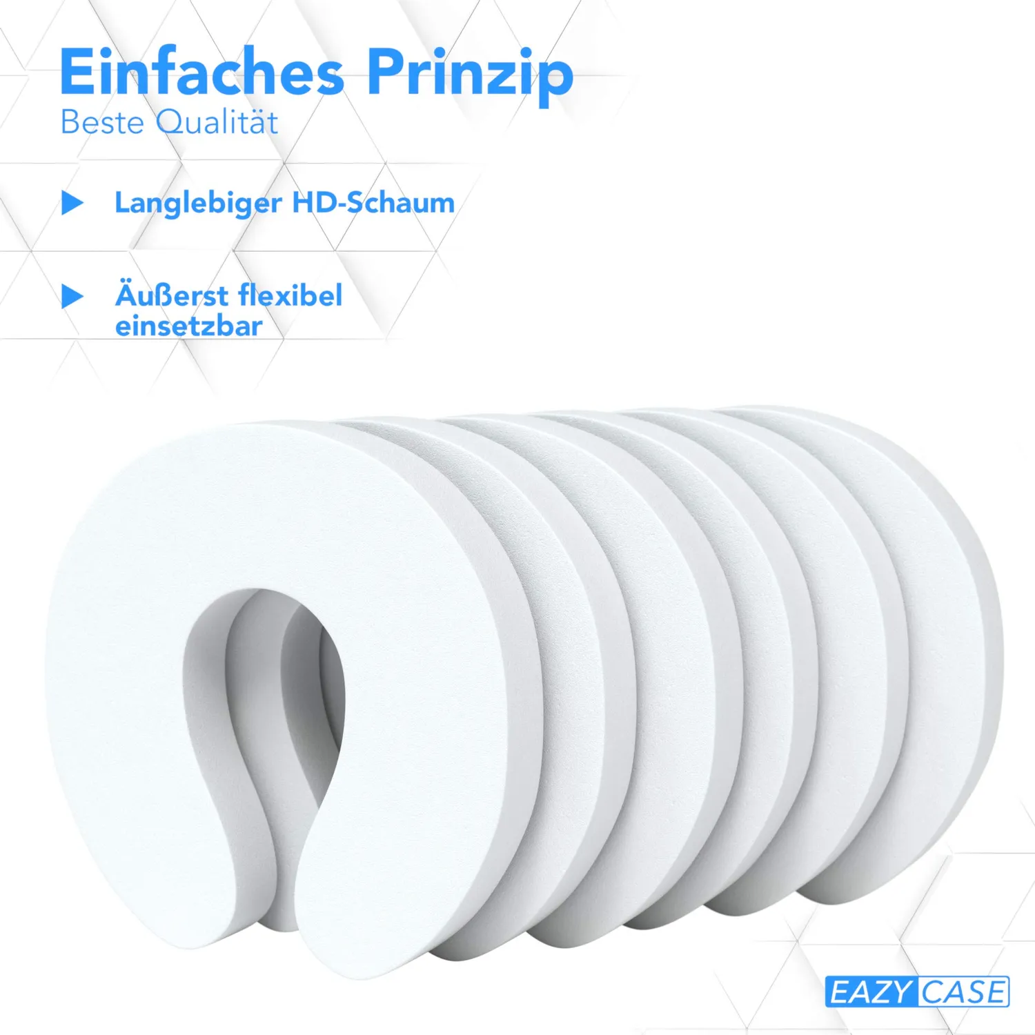 EAZY CASE 6X Fingerklemmschutz Türstopper Weiß 6er Set Schaumstoff