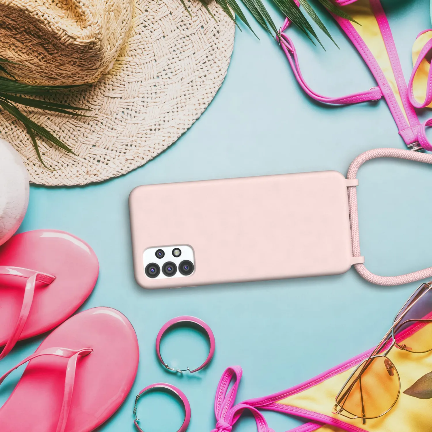 EAZY CASE Galaxy A32 5G Handykette Alt Rosa Silikon