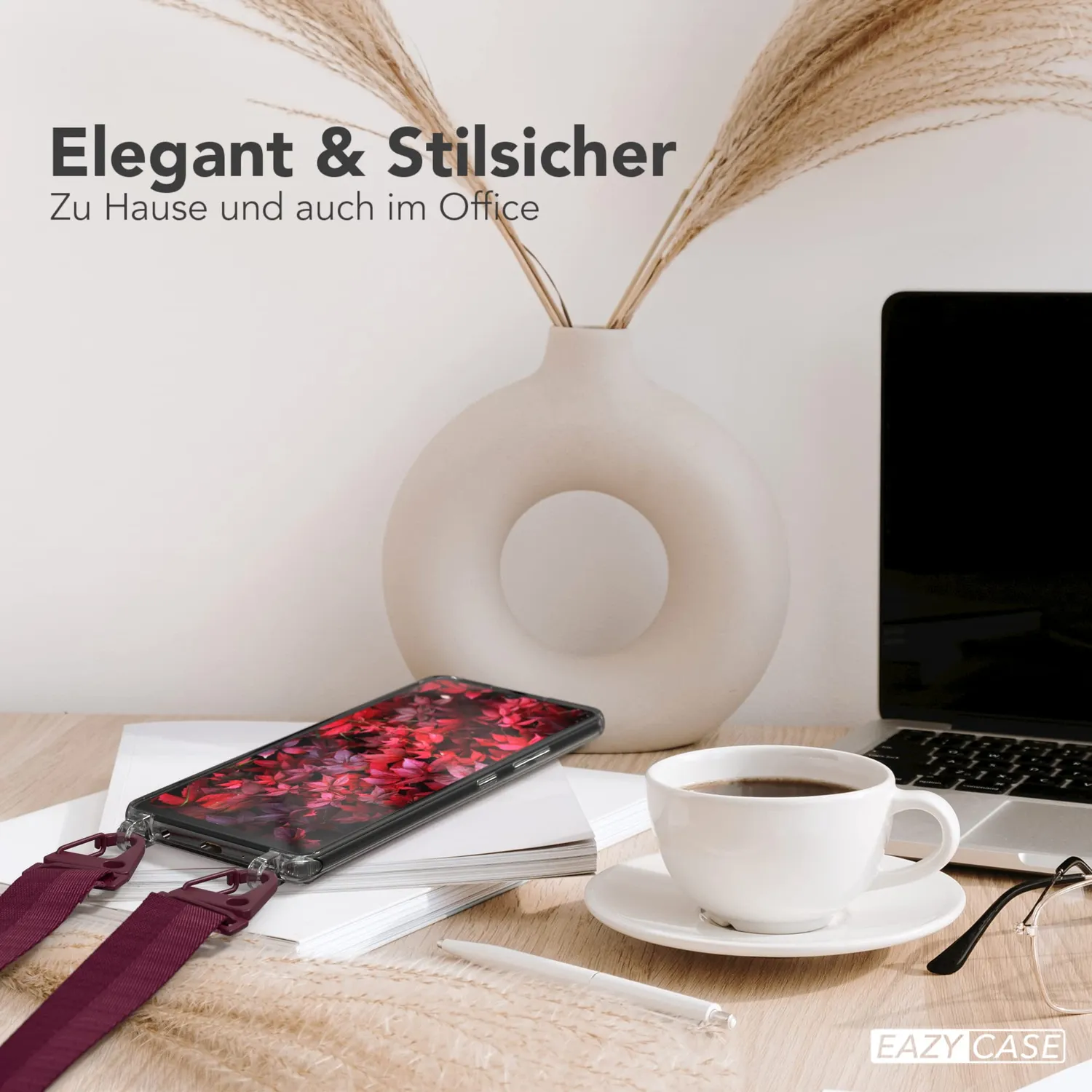 EAZY CASE Galaxy A42 5G Handykette Beere transparent Stoßschutz