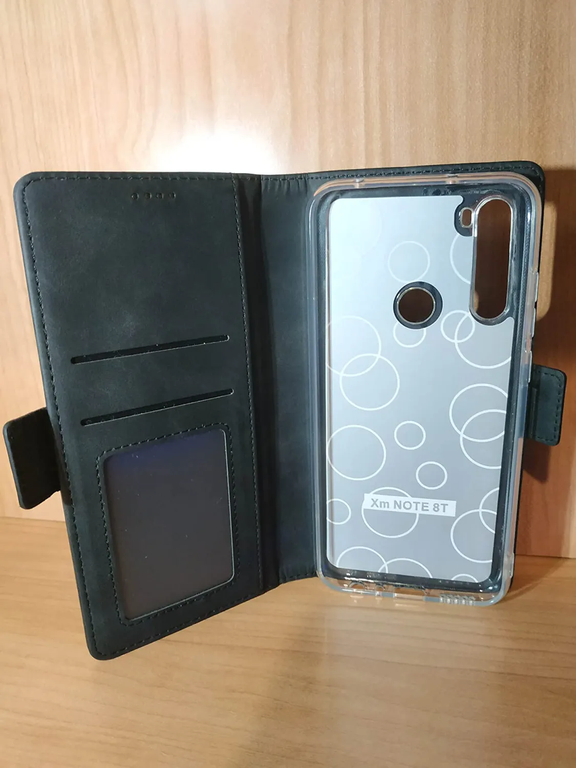 YATWIN Redmi Note 8T Klapphülle Leder Schwarz RFID