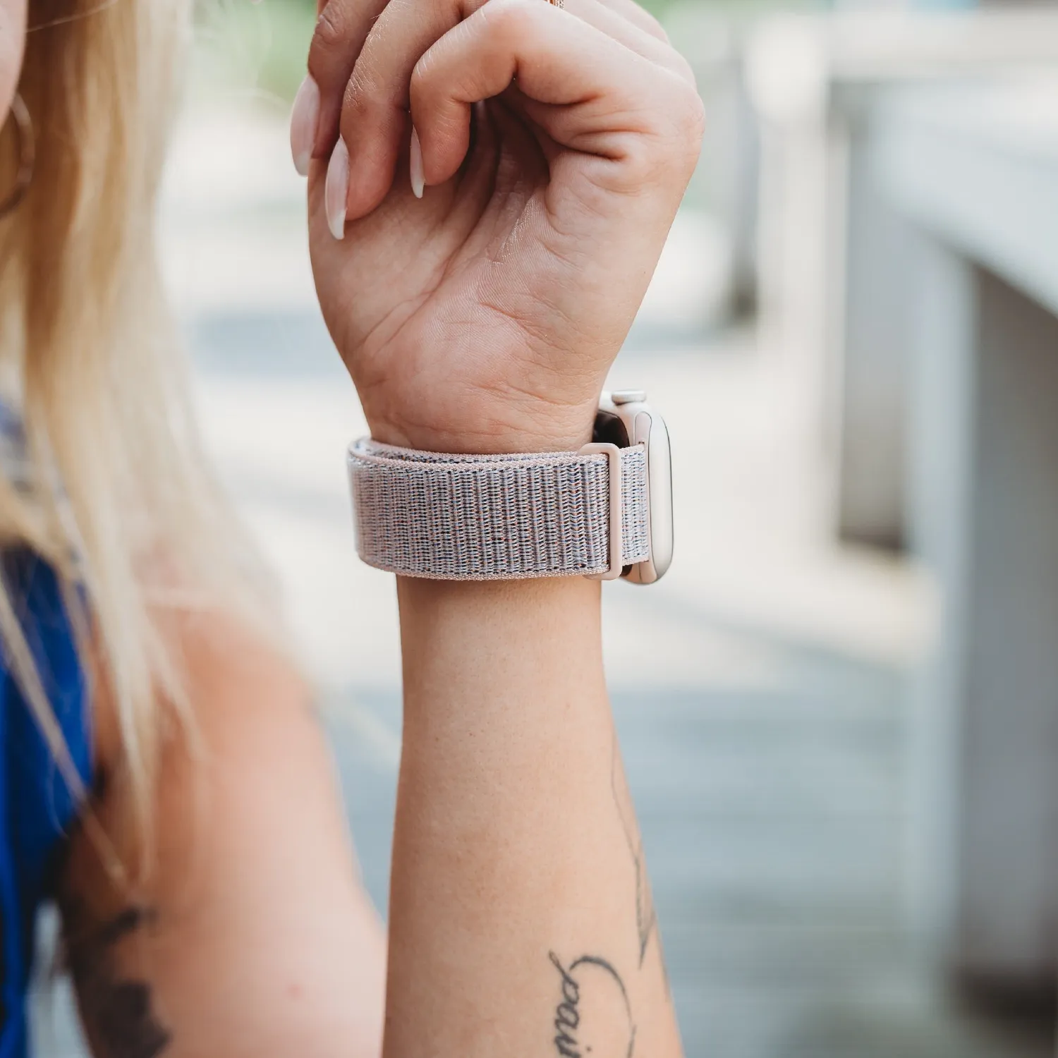 arktisband Fun Apple Watch Sportarmband Nylon sandrosa