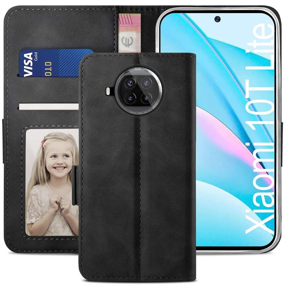 YATWIN Mi 10T Lite 5G Klapphülle Schwarz mit Kartenfach