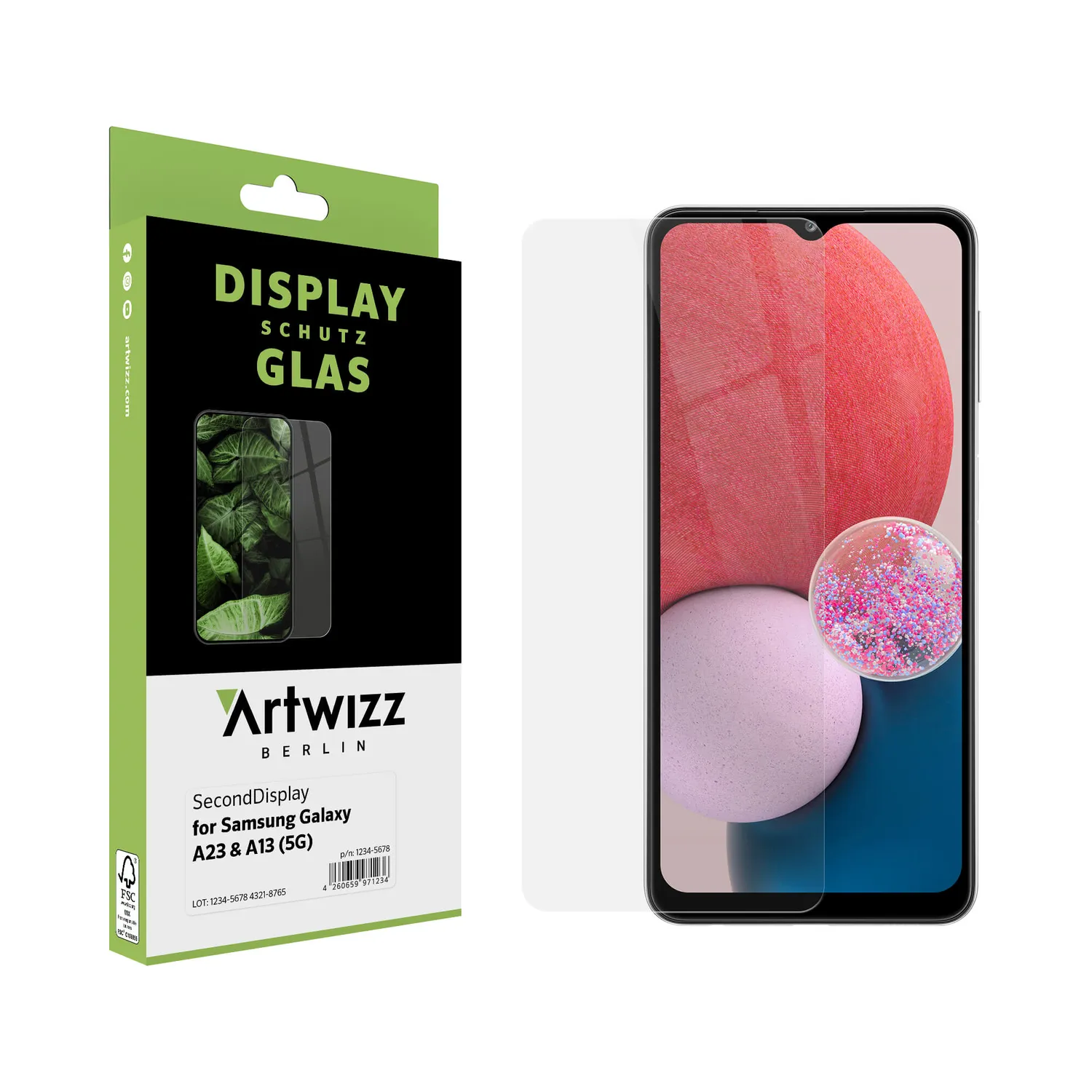 Artwizz SecondDisplay Galaxy A13 A23 Panzerglas klar 9H