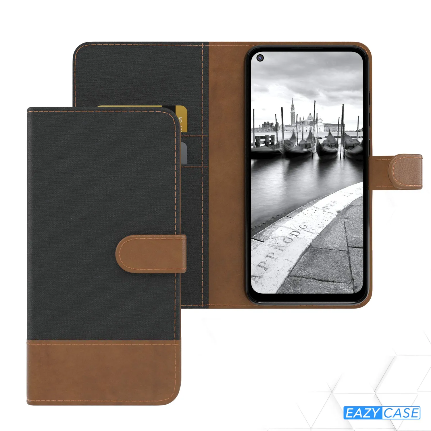 EAZY CASE Redmi Note 9 Klapphülle Schwarz Jeans