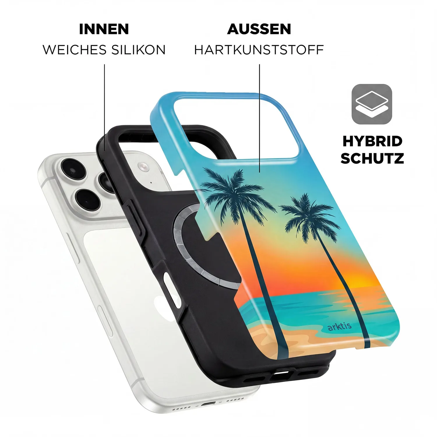arktis iPhone 17 Pro Hülle Sunset Beach MagSafe