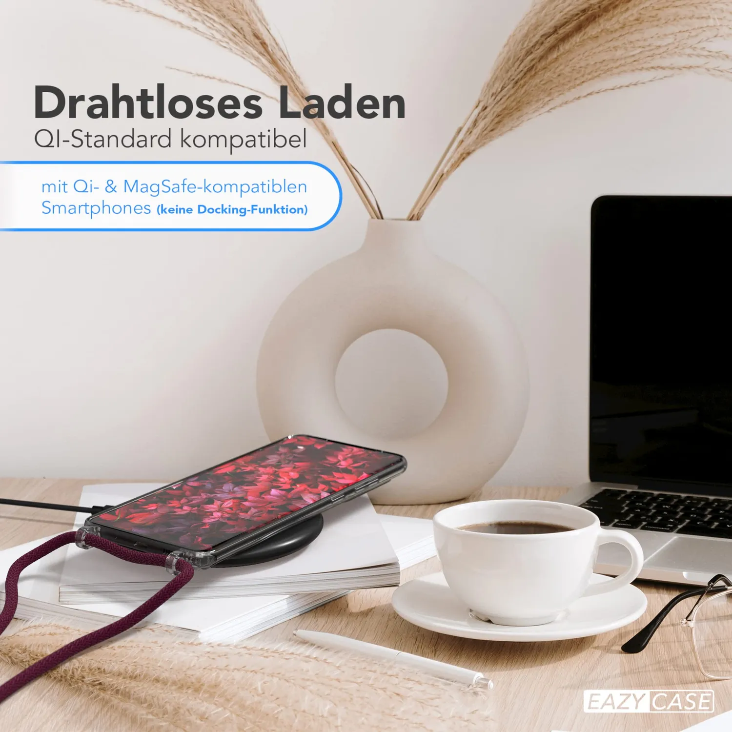 EAZY CASE Galaxy S20 Ultra Handykette Rope Beere rund abnehmbar