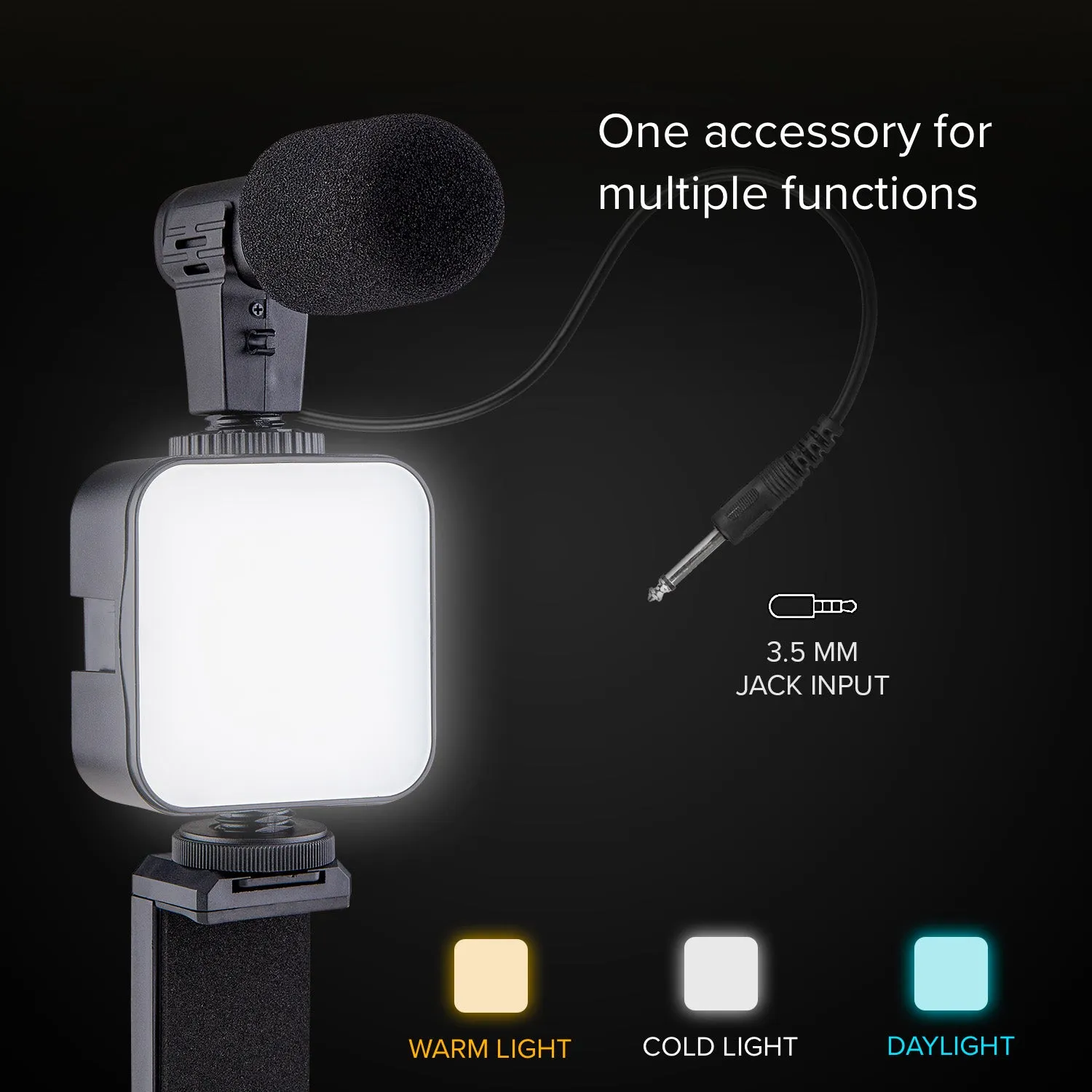 SBS Pocket Stativ Kit mit LED-Licht und Mikrofon