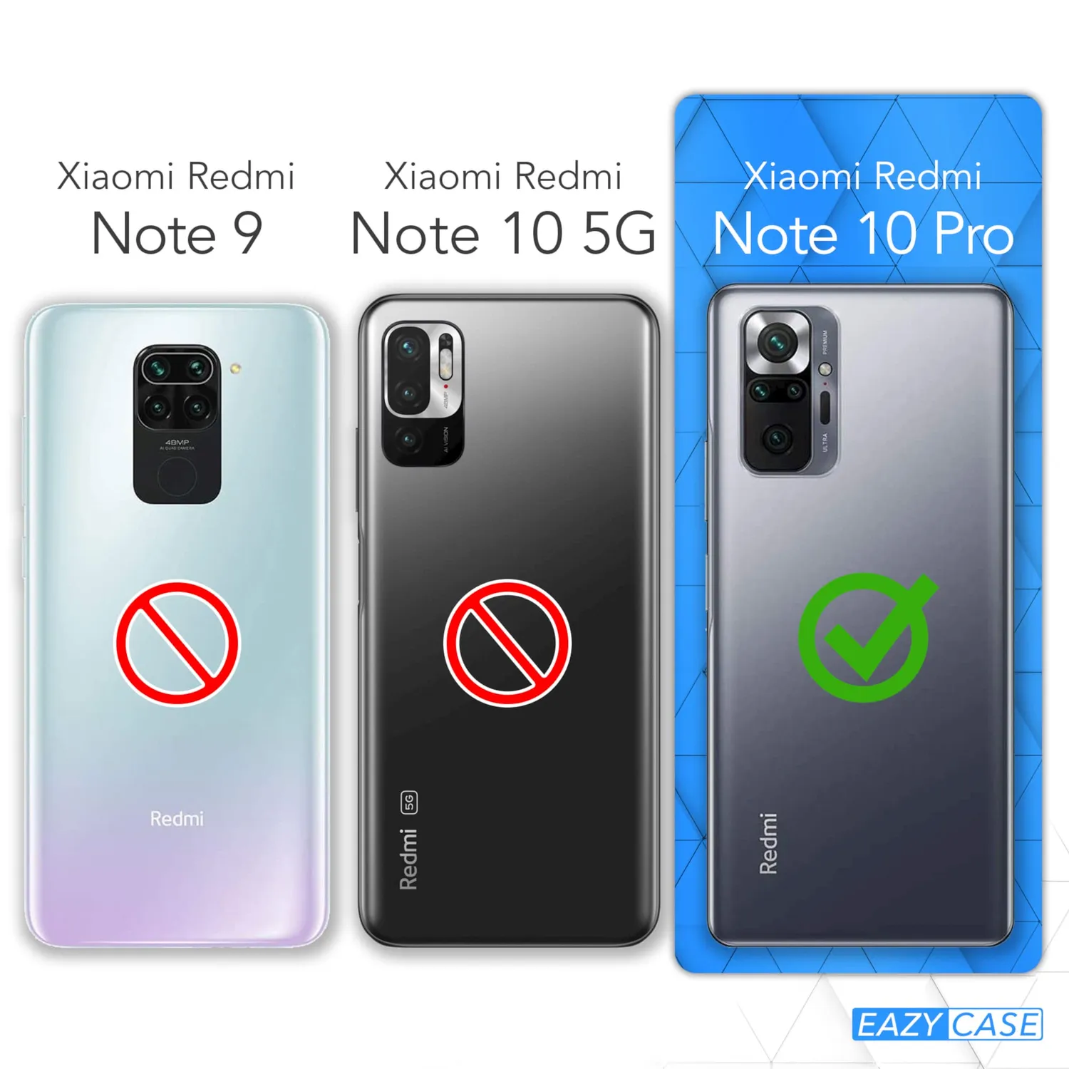 EAZY CASE Redmi Note 10 Pro Handykette Anthrazit mit Band