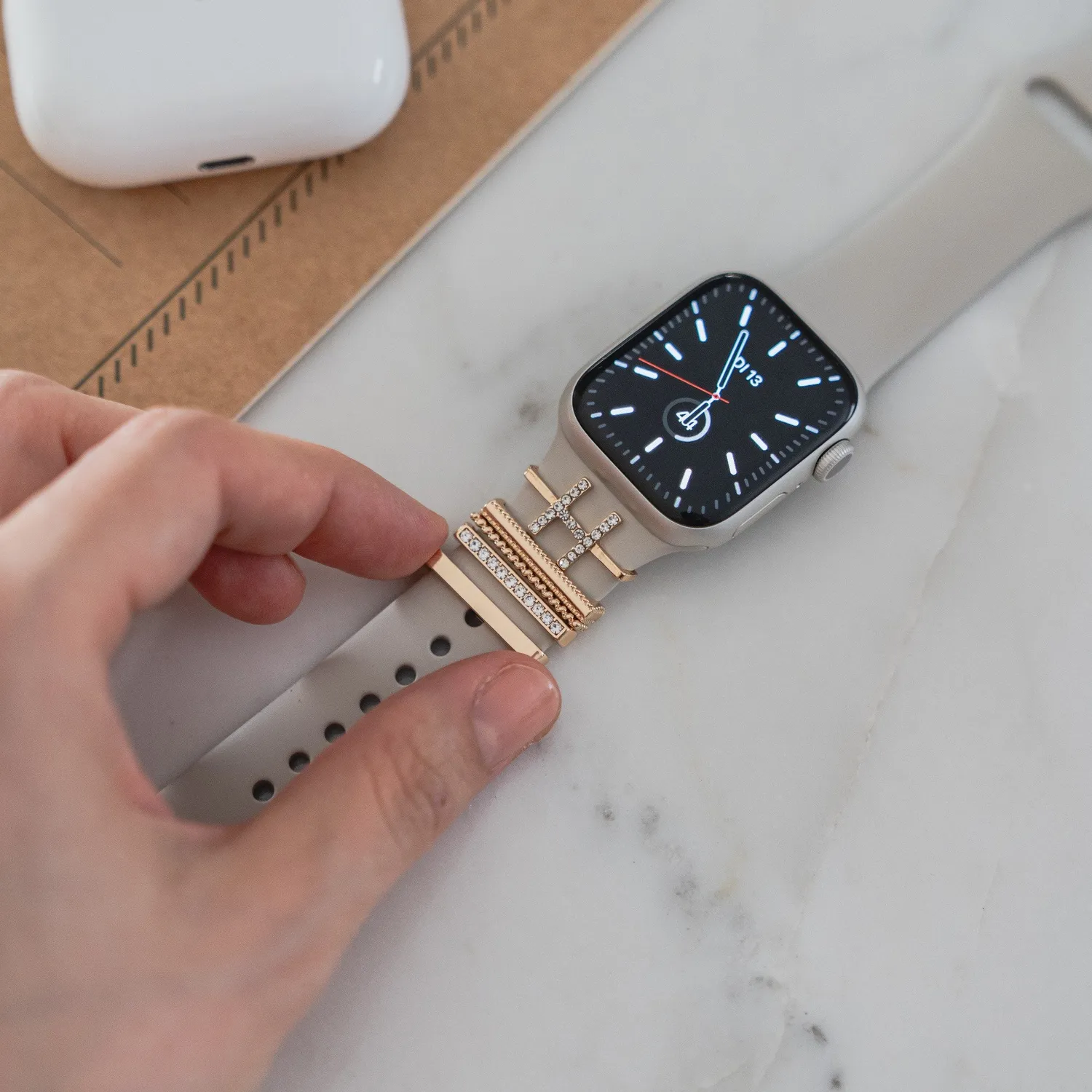arktisband Apple Watch Charms Buchstabe H Anhänger Gold