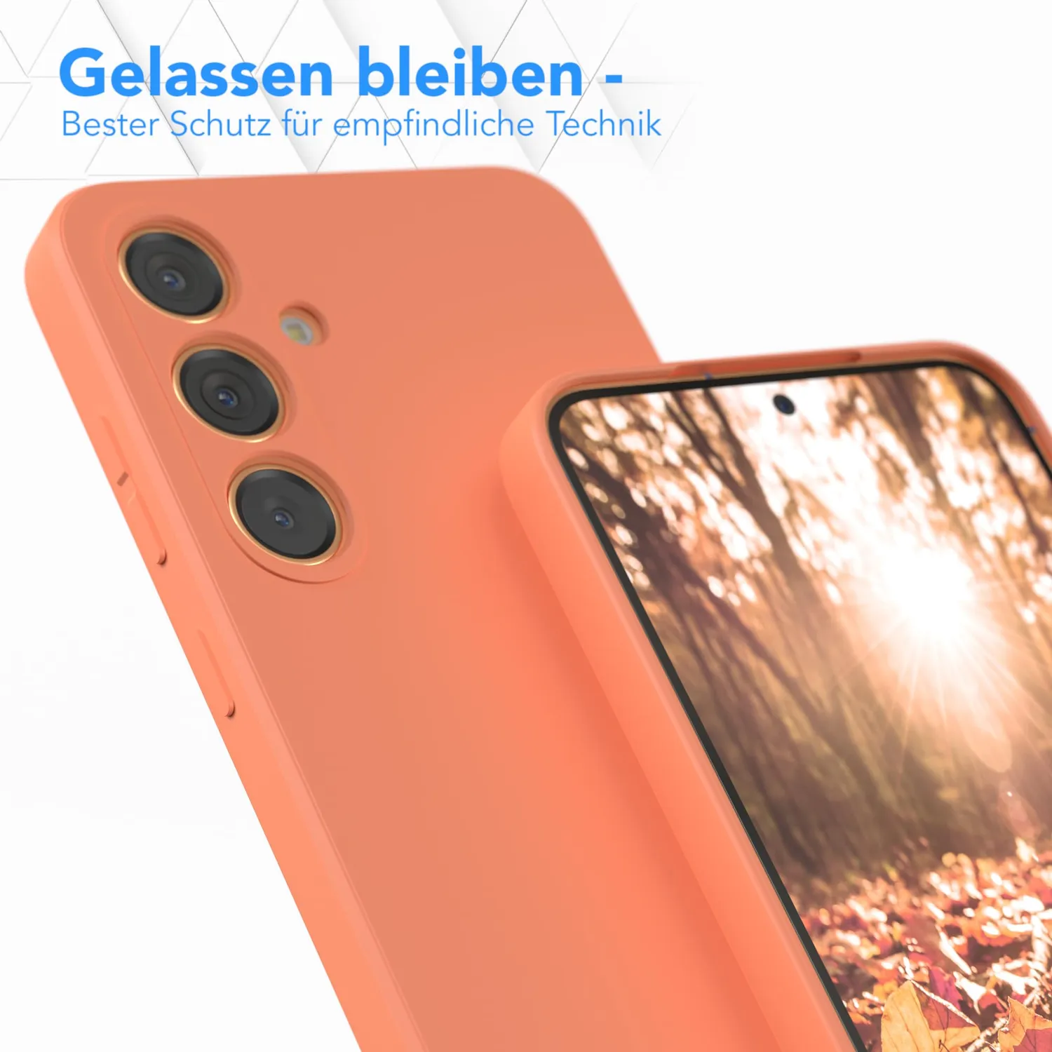 EAZY CASE Silikonhülle Galaxy S24 Plus Orange Hellorange matt
