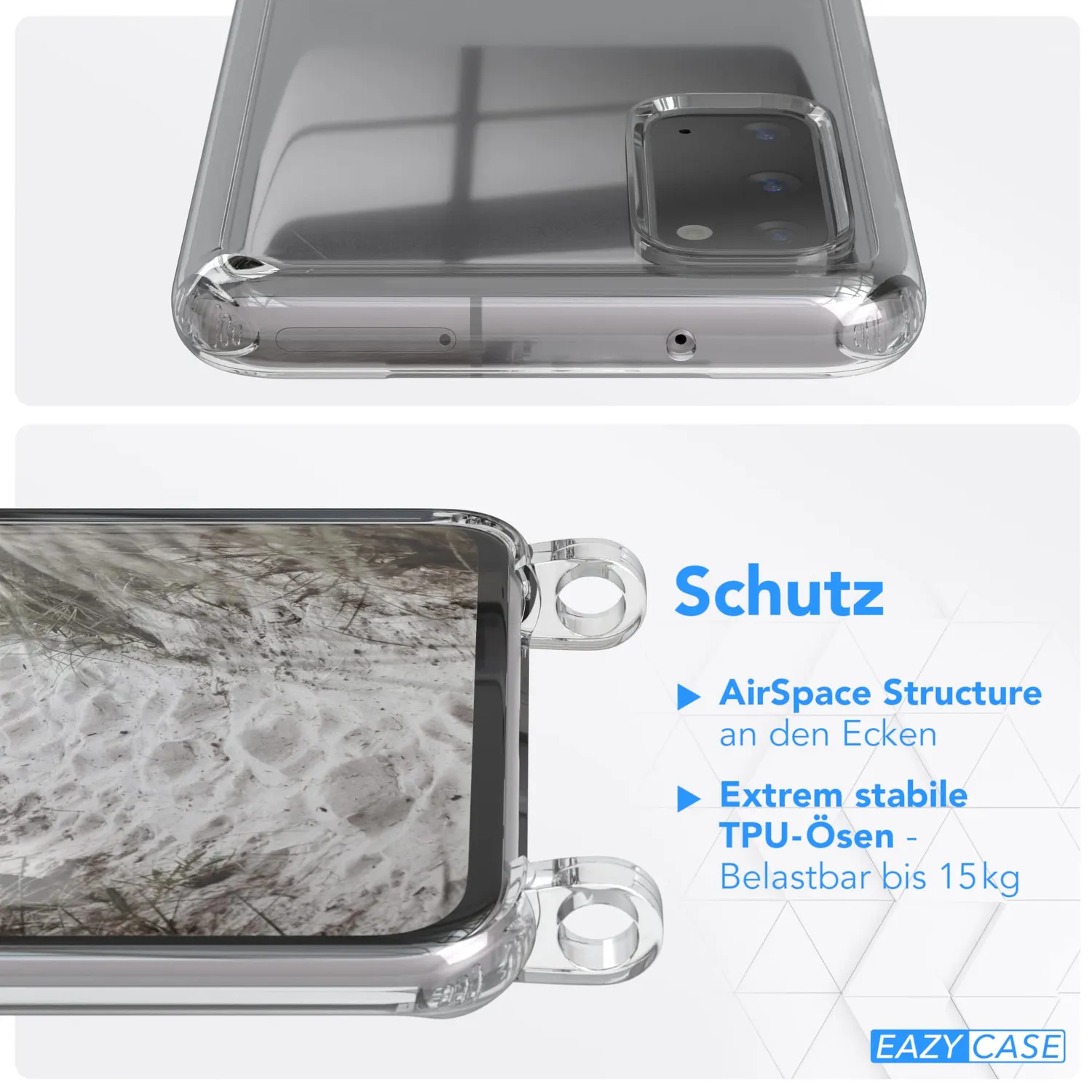 EAZY CASE Galaxy S20 5G Handykette Taupe Kordel stoßfest