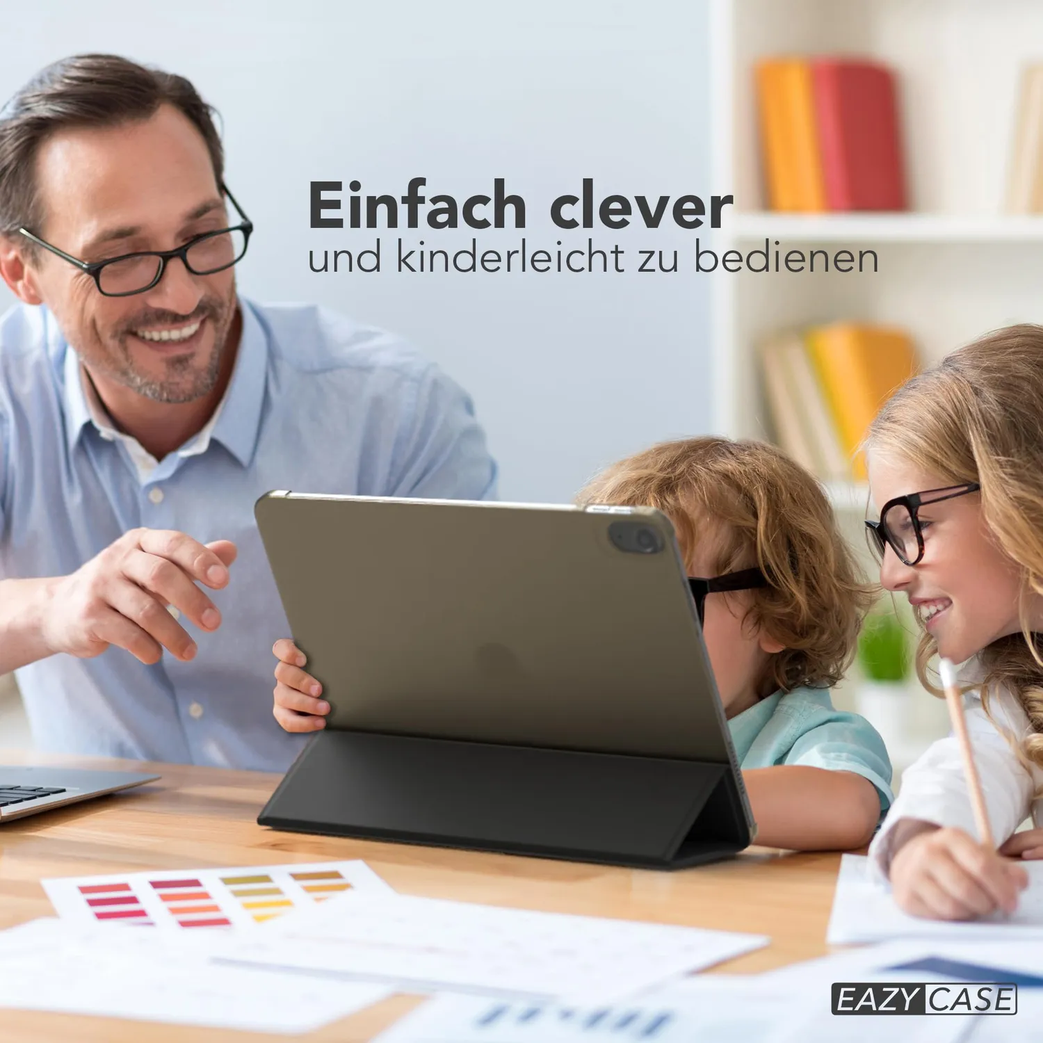EAZY CASE iPad Air 11 M3 2025 Hülle Schwarz mit Ständer