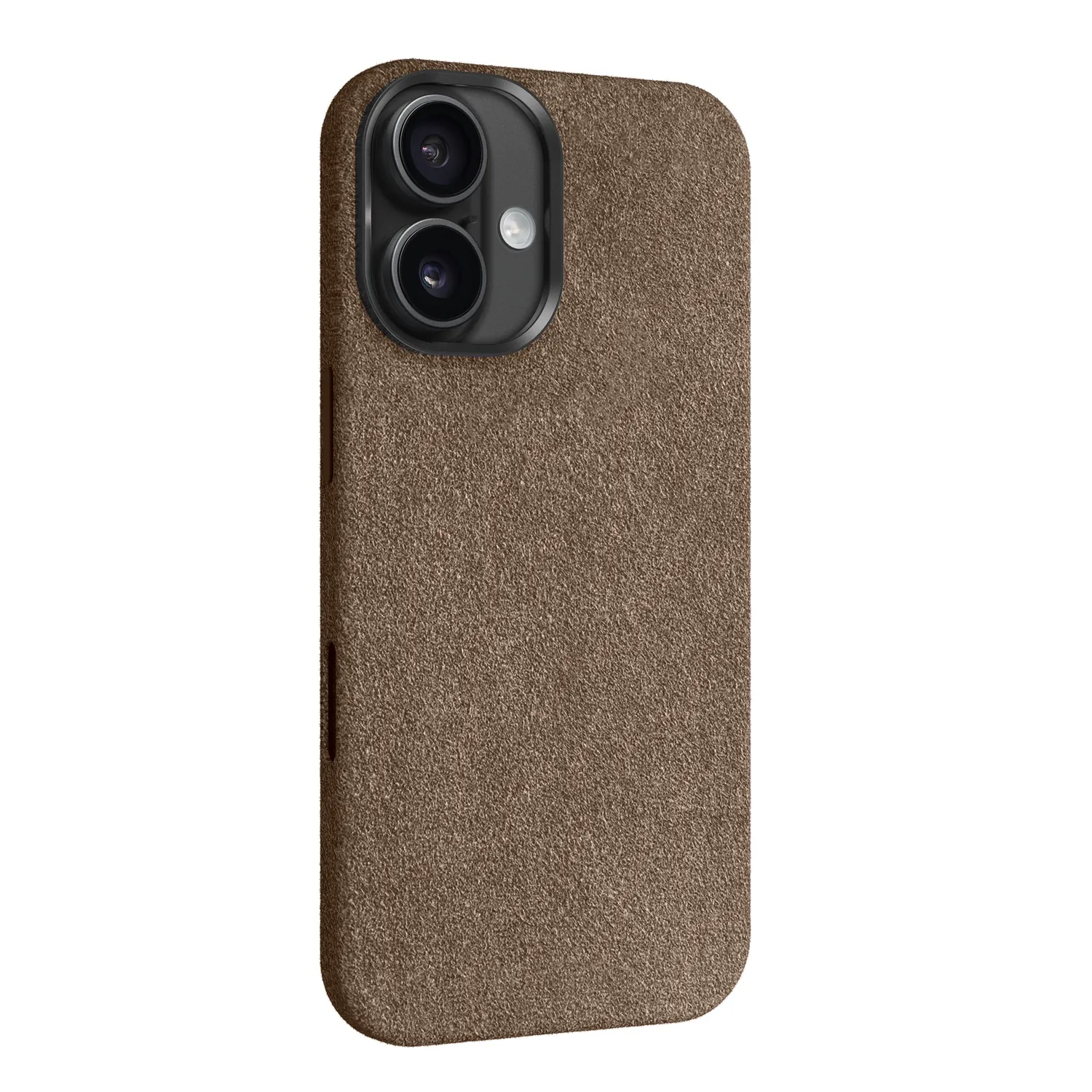 arktis iPhone 17 Alcantara Hülle Warmbraun weich