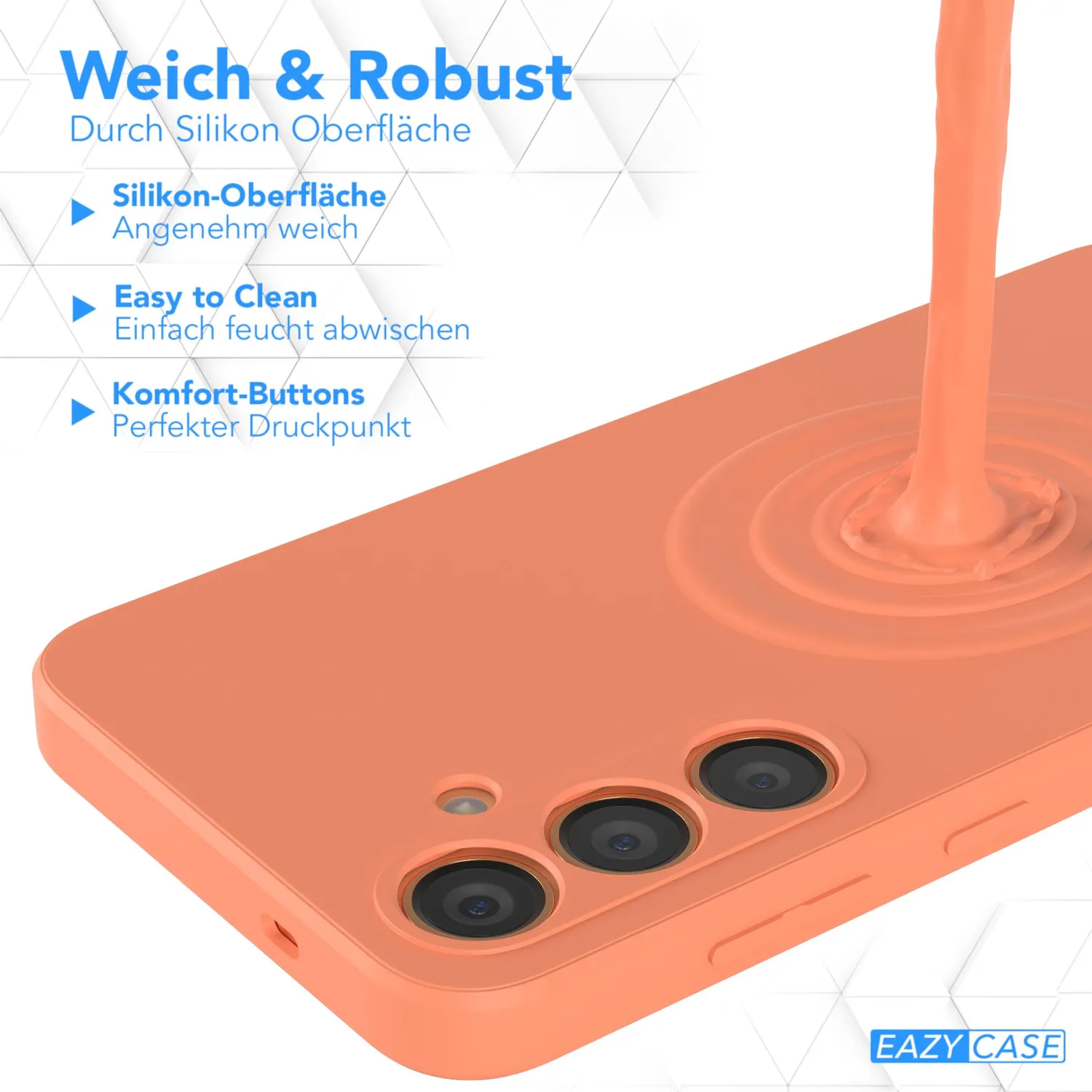 EAZY CASE Silikonhülle Galaxy S24 Plus Orange Hellorange matt