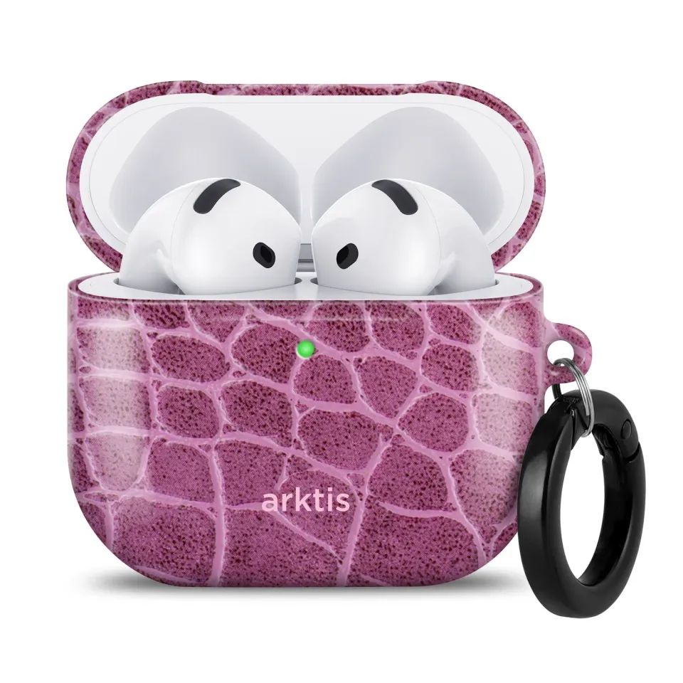 arktis AirPods 4 Hülle Pink Lizard Case mit Print