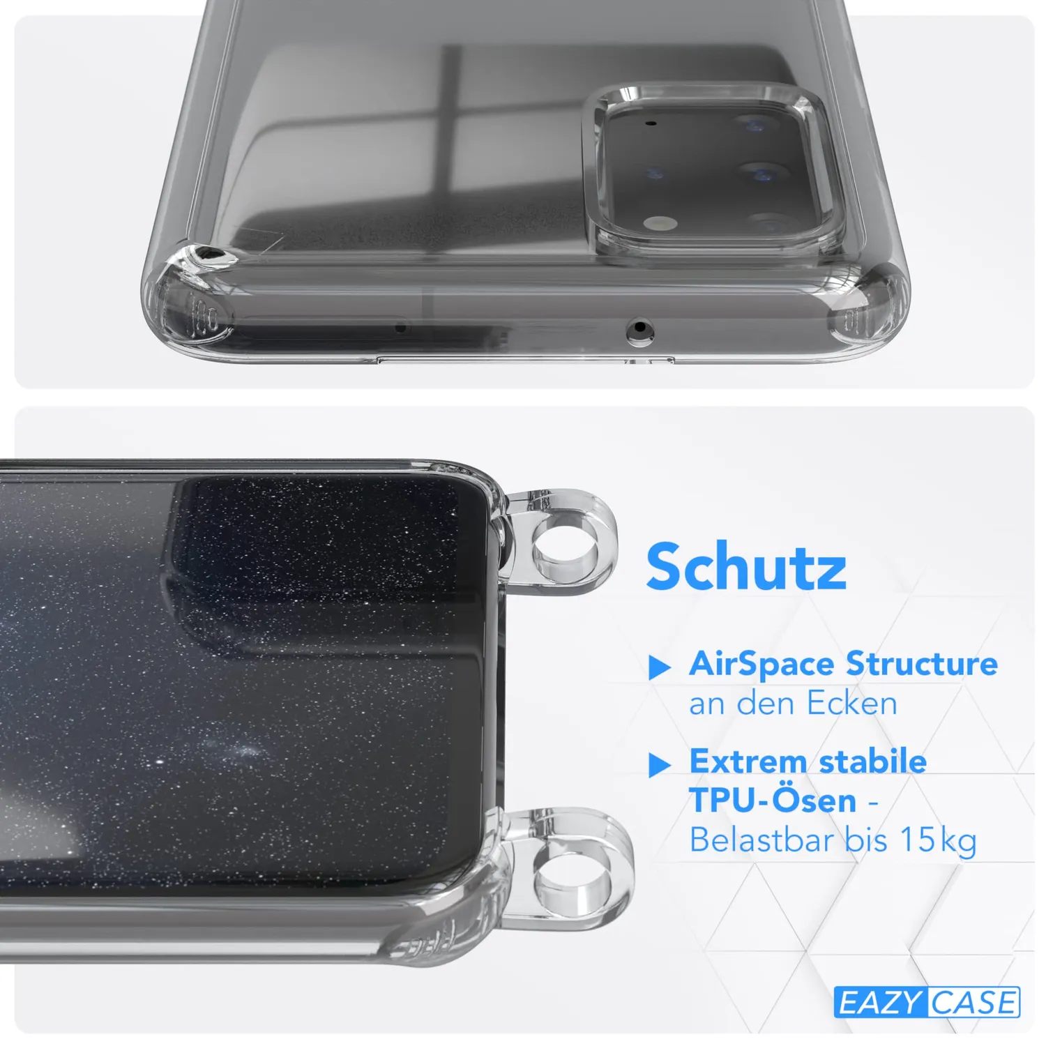 EAZY CASE Galaxy S20 Plus Handykette Nacht Blau Kordel