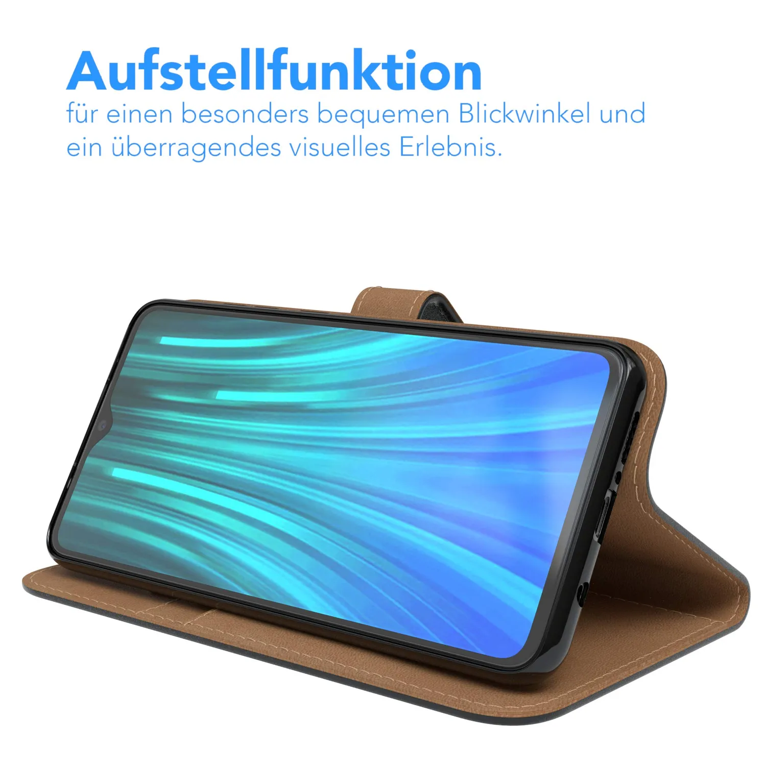 EAZY CASE Redmi Note 8 Pro Klapphülle Schwarz mit Kartenfach