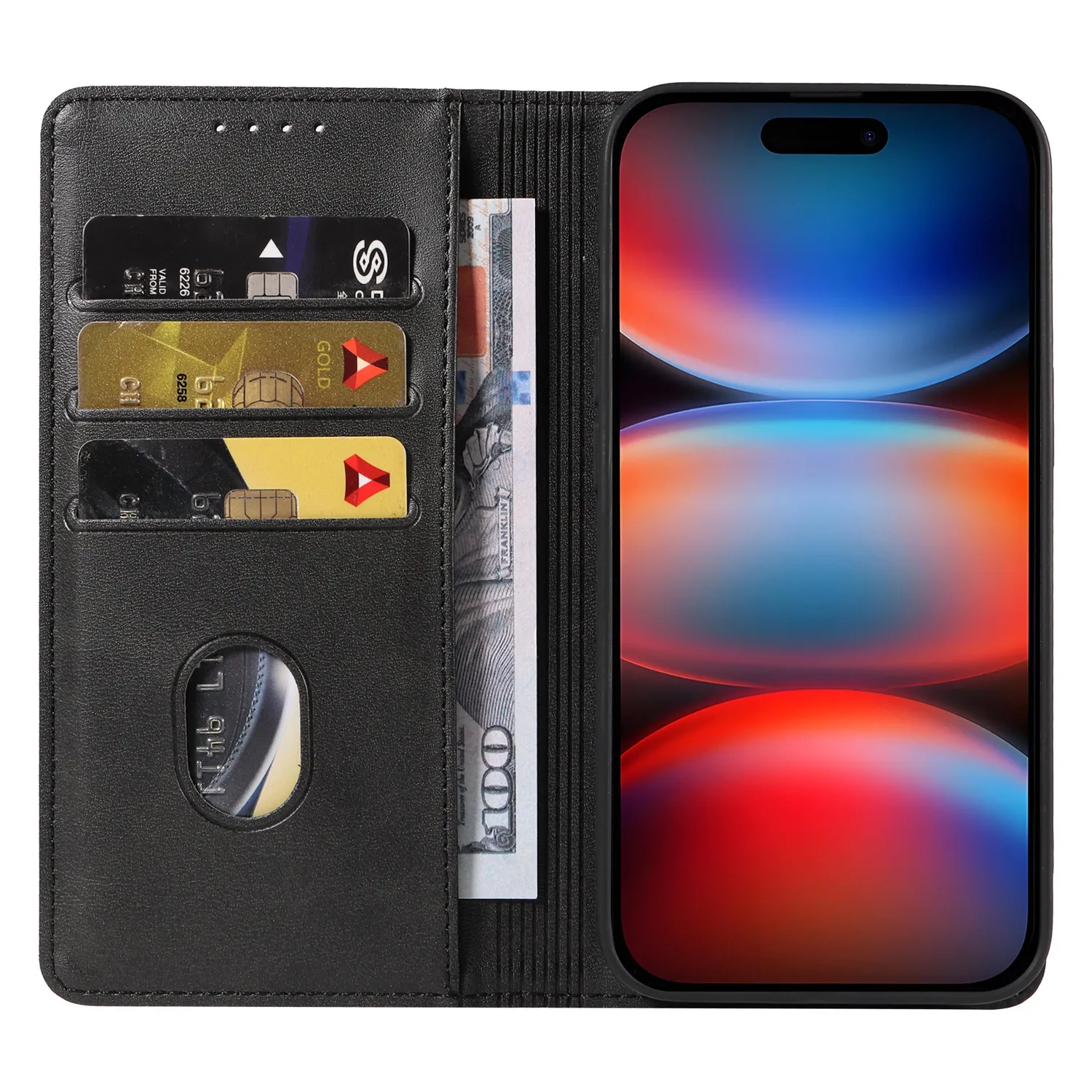 arktis Book iPhone 17 Pro Hülle Kunstleder schwarz