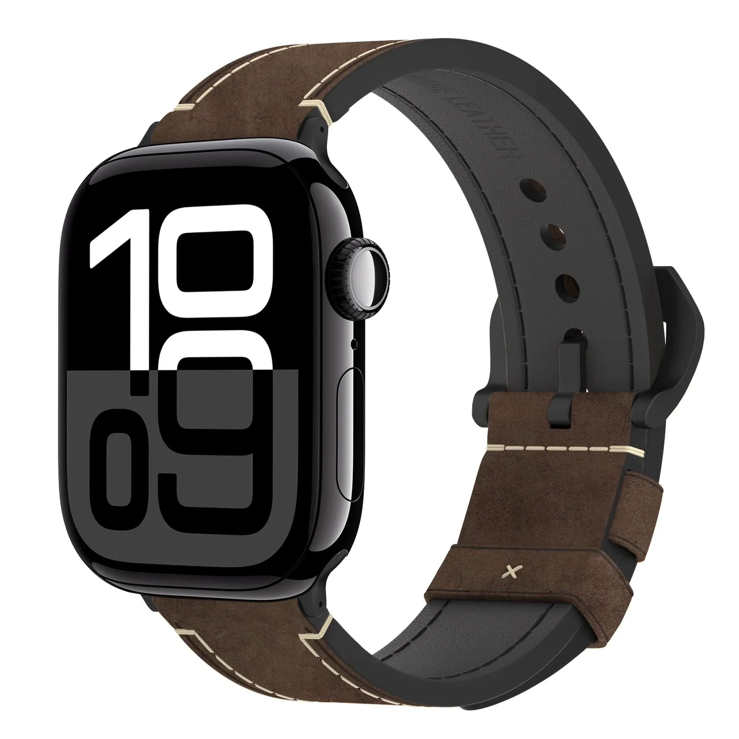 arktis Palermo Grande Apple Watch Armband Wüstenbraun Leder