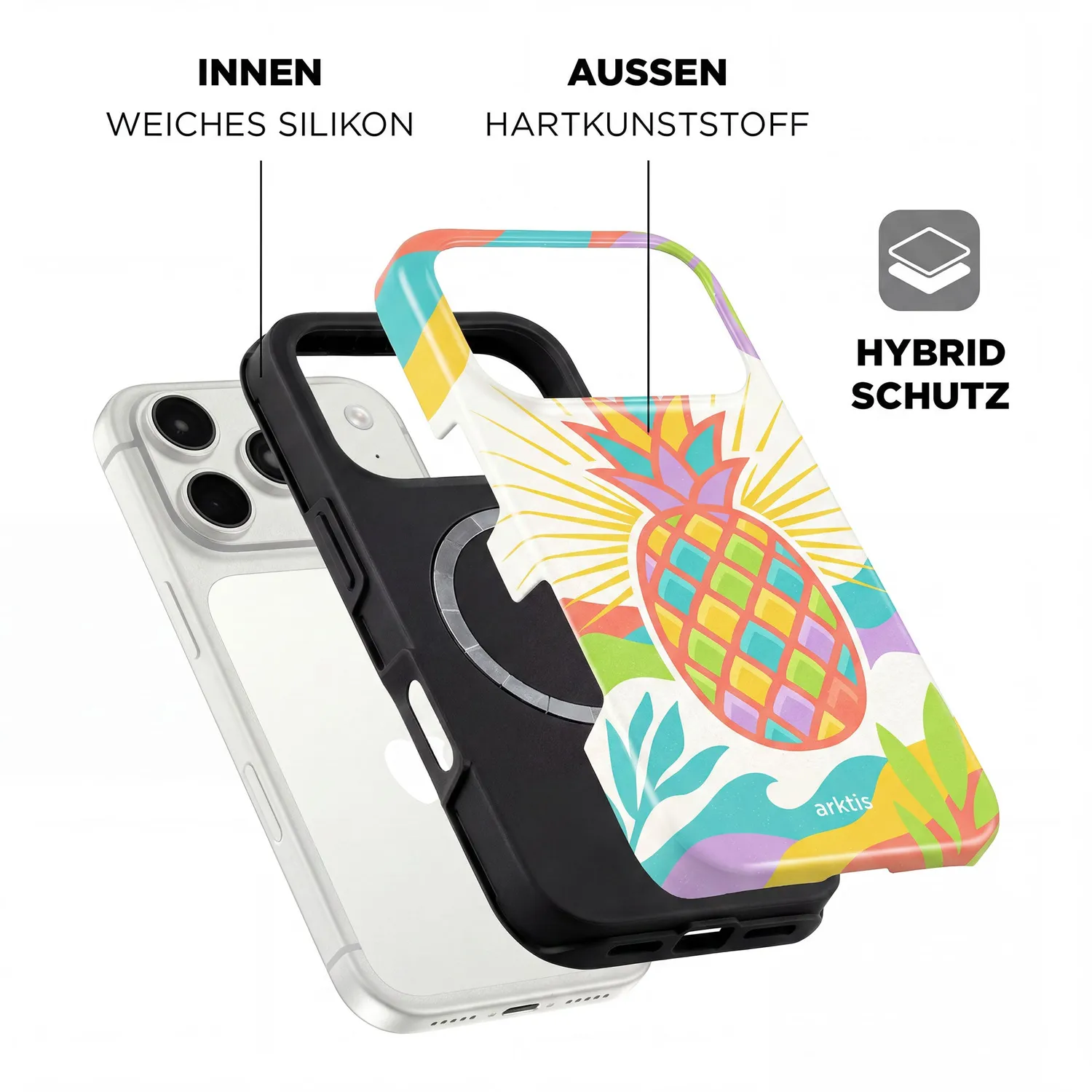 arktis iPhone 17 Pro Hülle Tropic Pineapple MagSafe