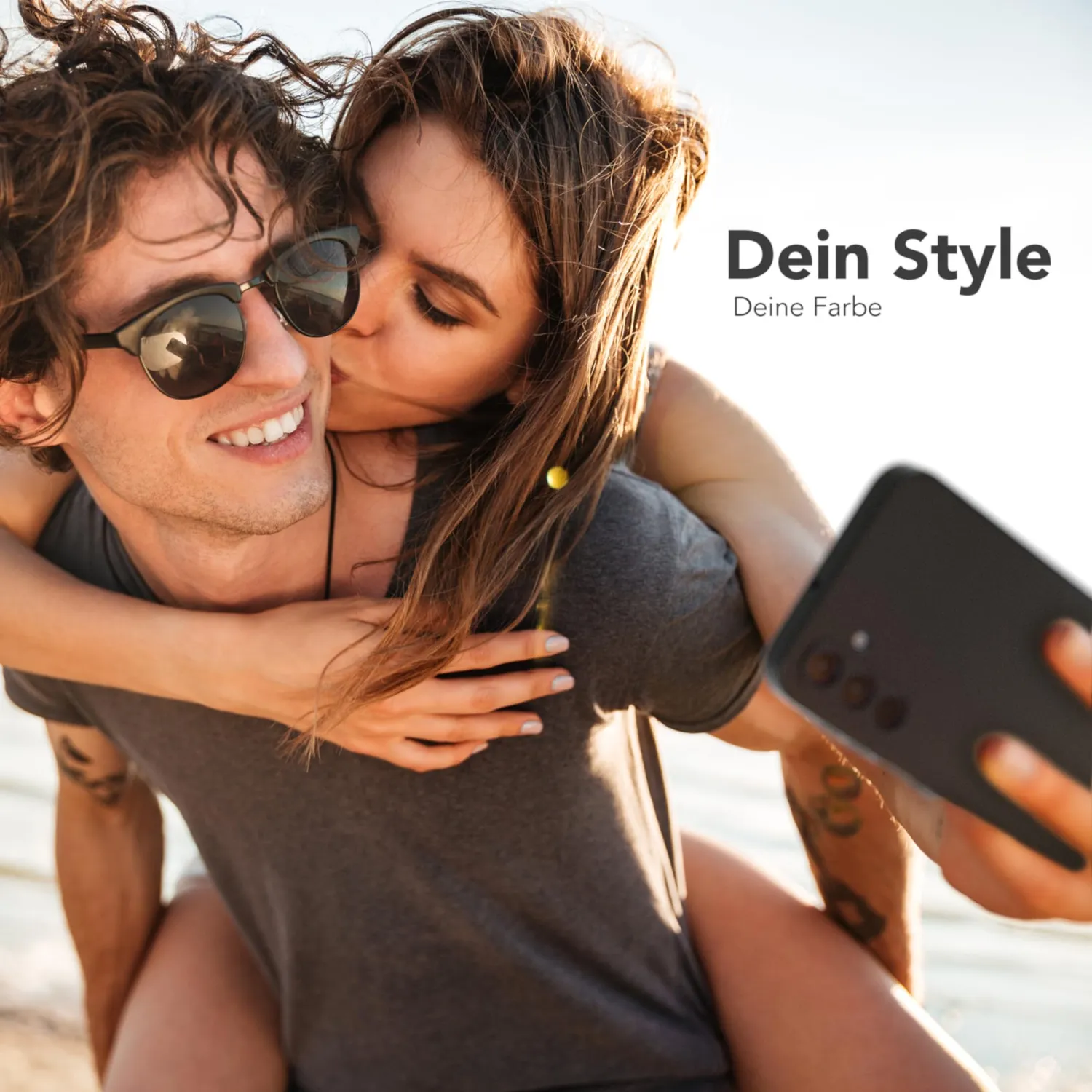 EAZY CASE Galaxy A15 Silikonhülle Schwarz Matt mit Kameraschutz