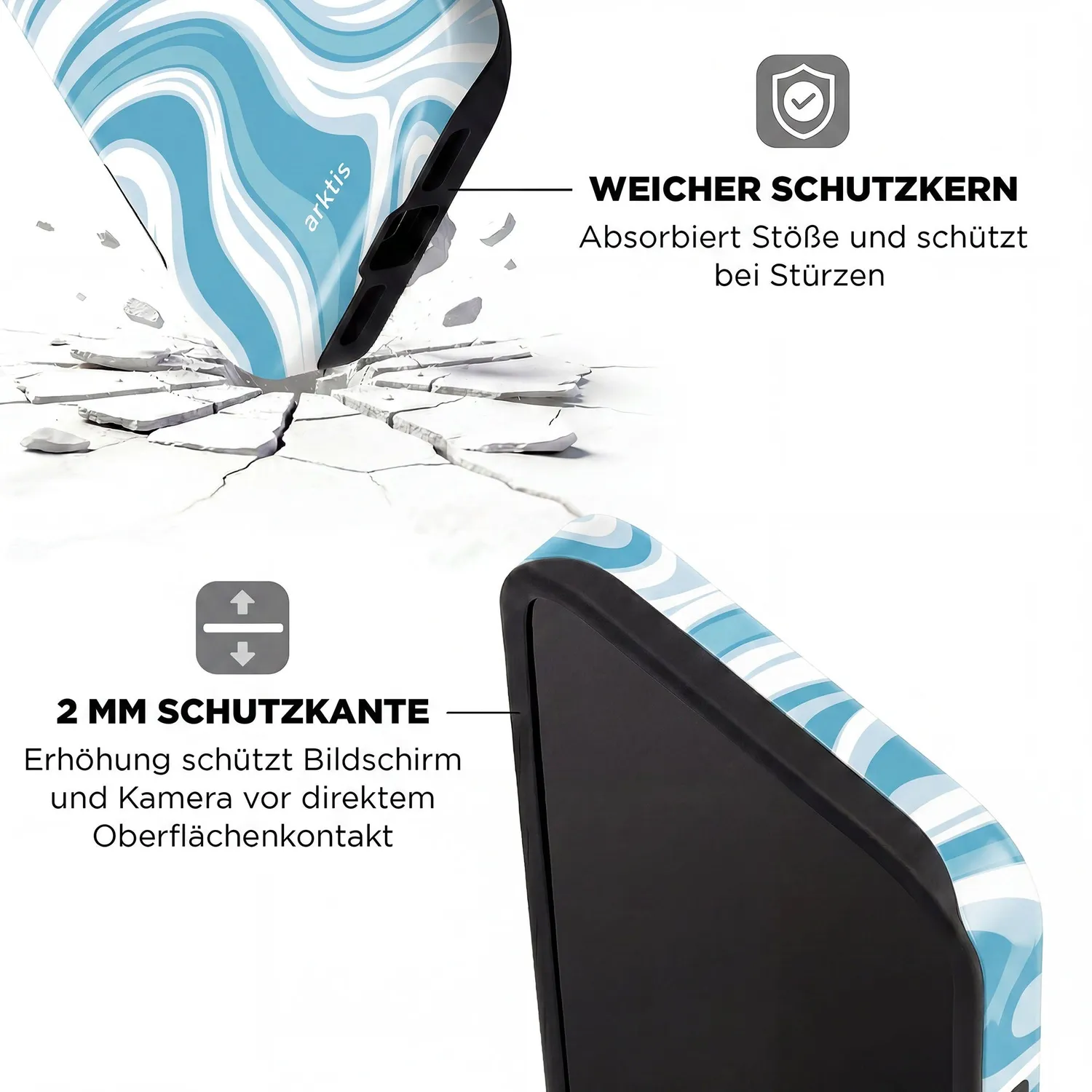arktis Blue Lagoon iPhone 14 Hülle MagSafe
