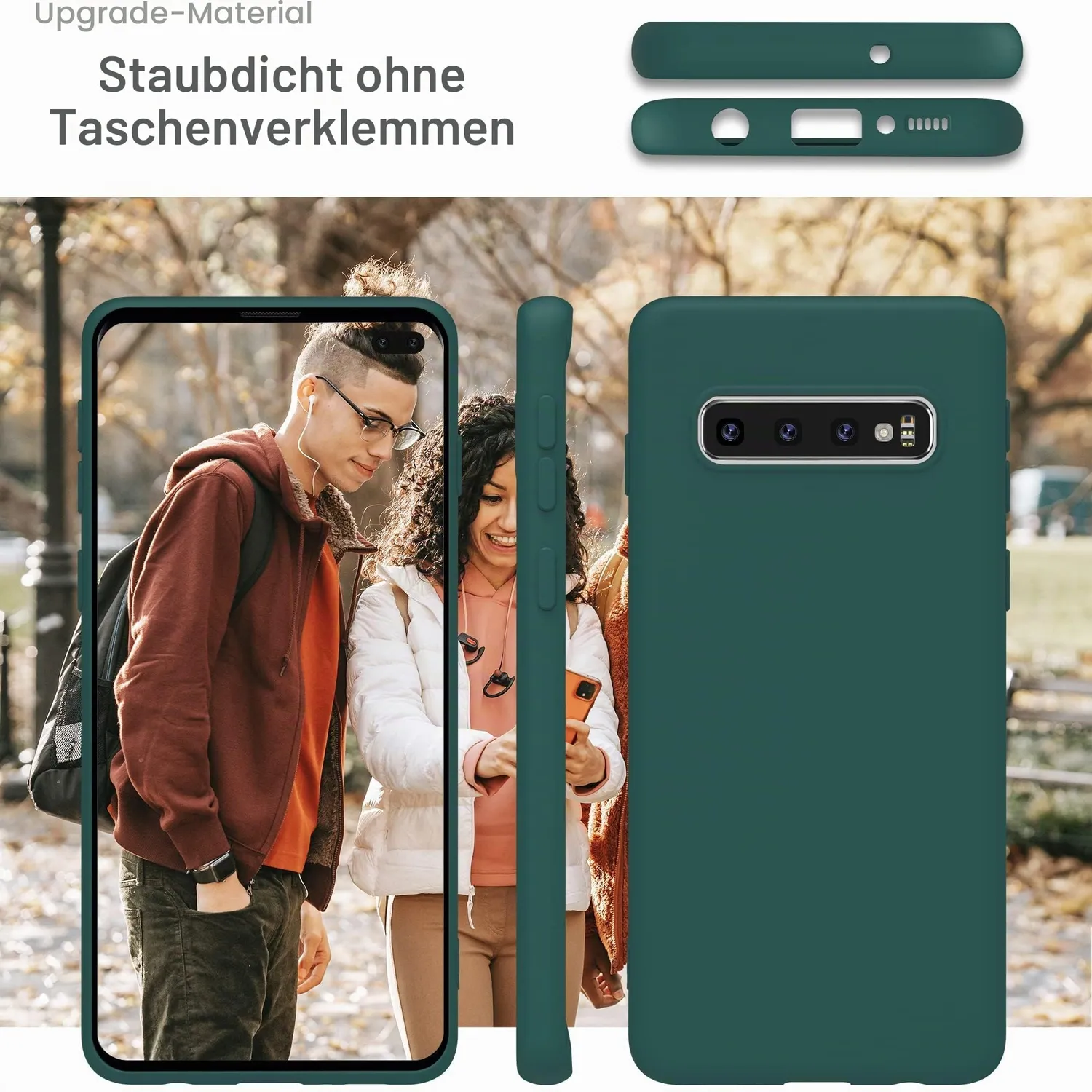 YATWIN Silikon Handyhülle Samsung S10 Plus grün matt