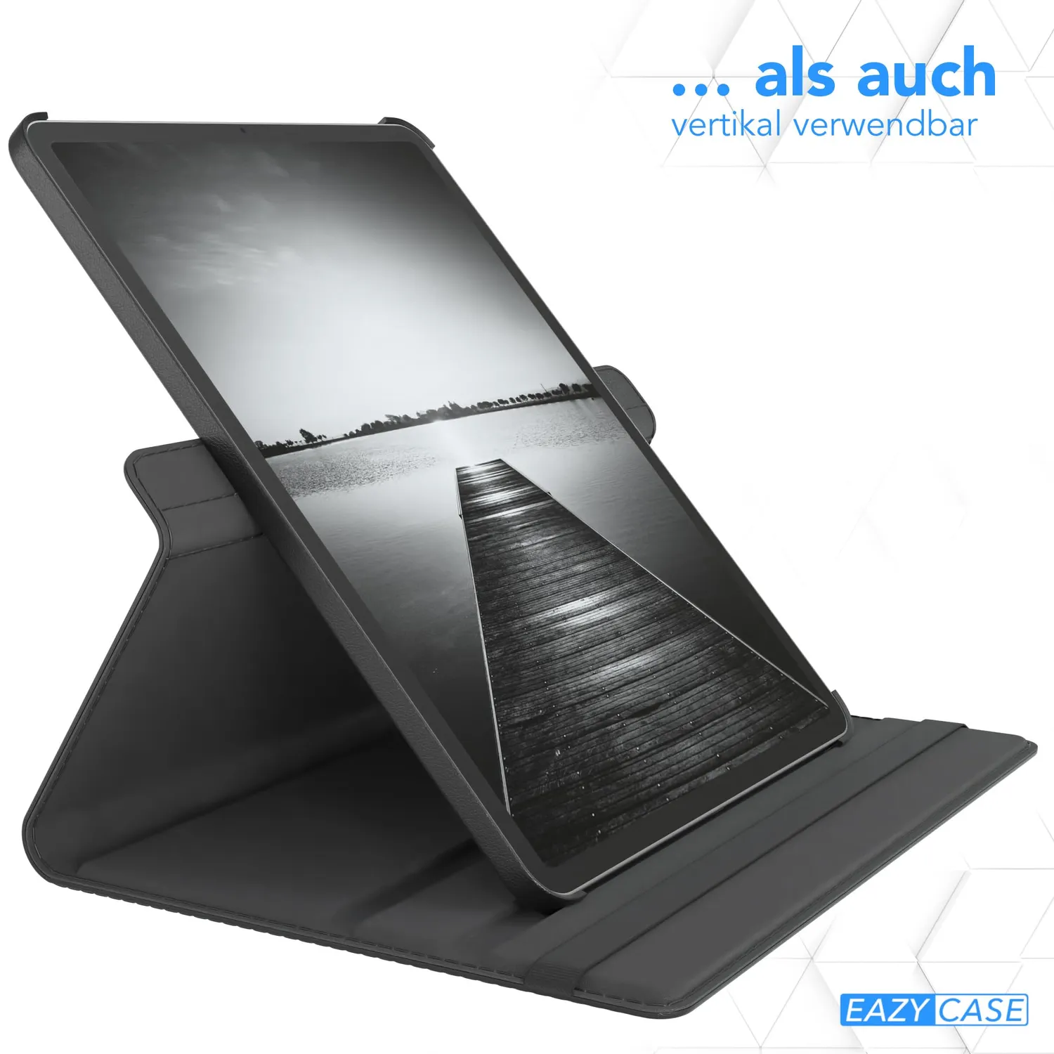 EAZY CASE iPad Pro 12,9 2020 4.Gen Tablethülle Schwarz 360° drehbar