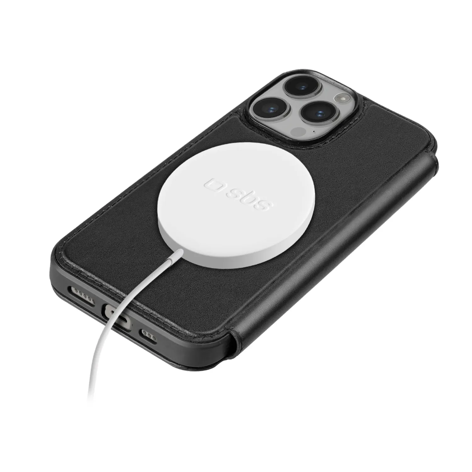 SBS Book iPhone 14 Pro Klapphülle Schwarz mit MagSafe